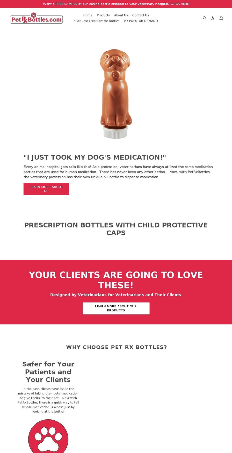 petrxbottles.com — Shopify storefront screenshot