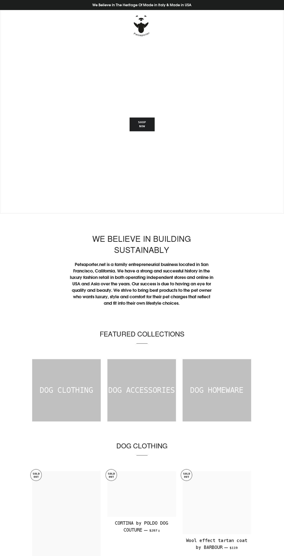 pets-a-porter.net shopify website screenshot