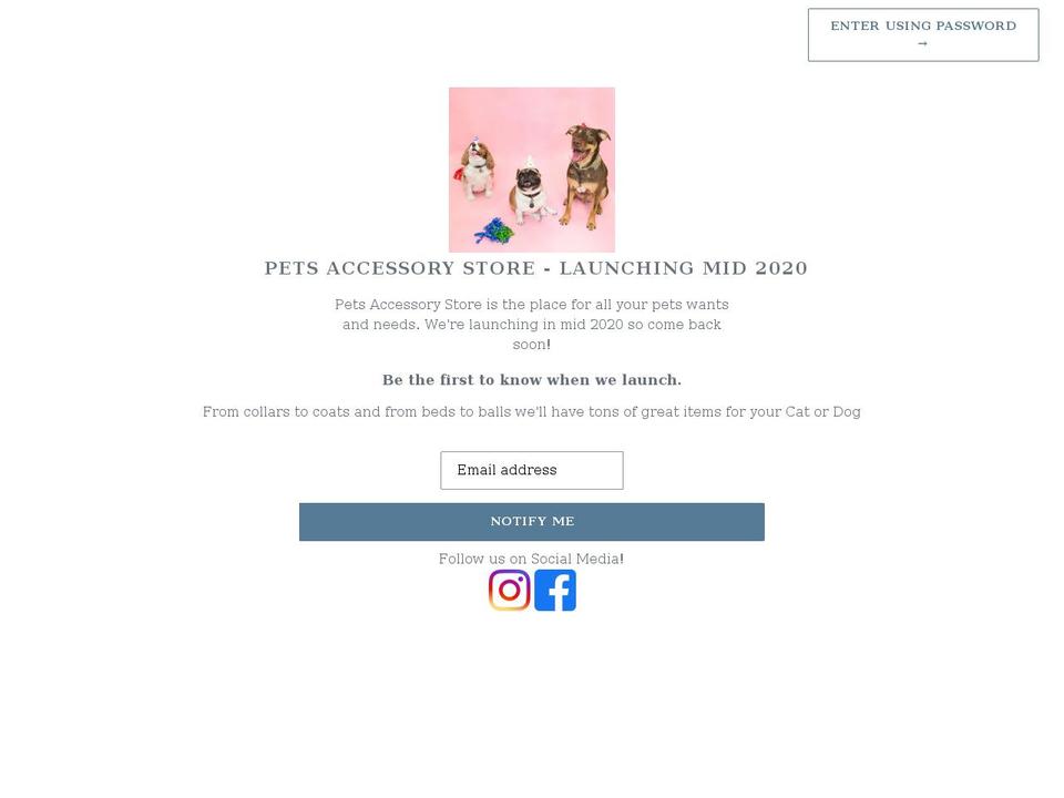 petsaccessorystore.com shopify website screenshot