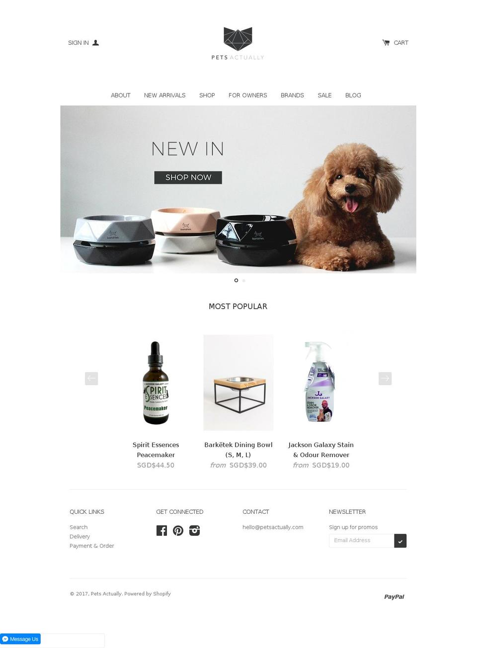 petsactually.com shopify website screenshot