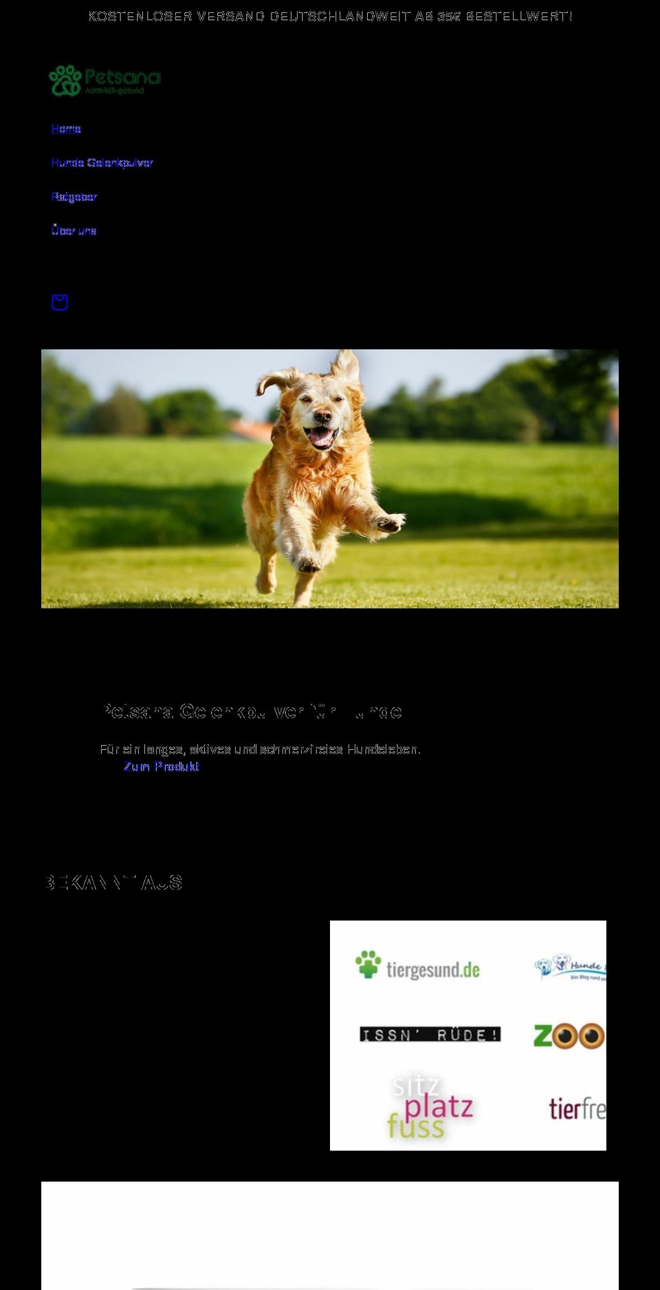 petsana.de shopify website screenshot