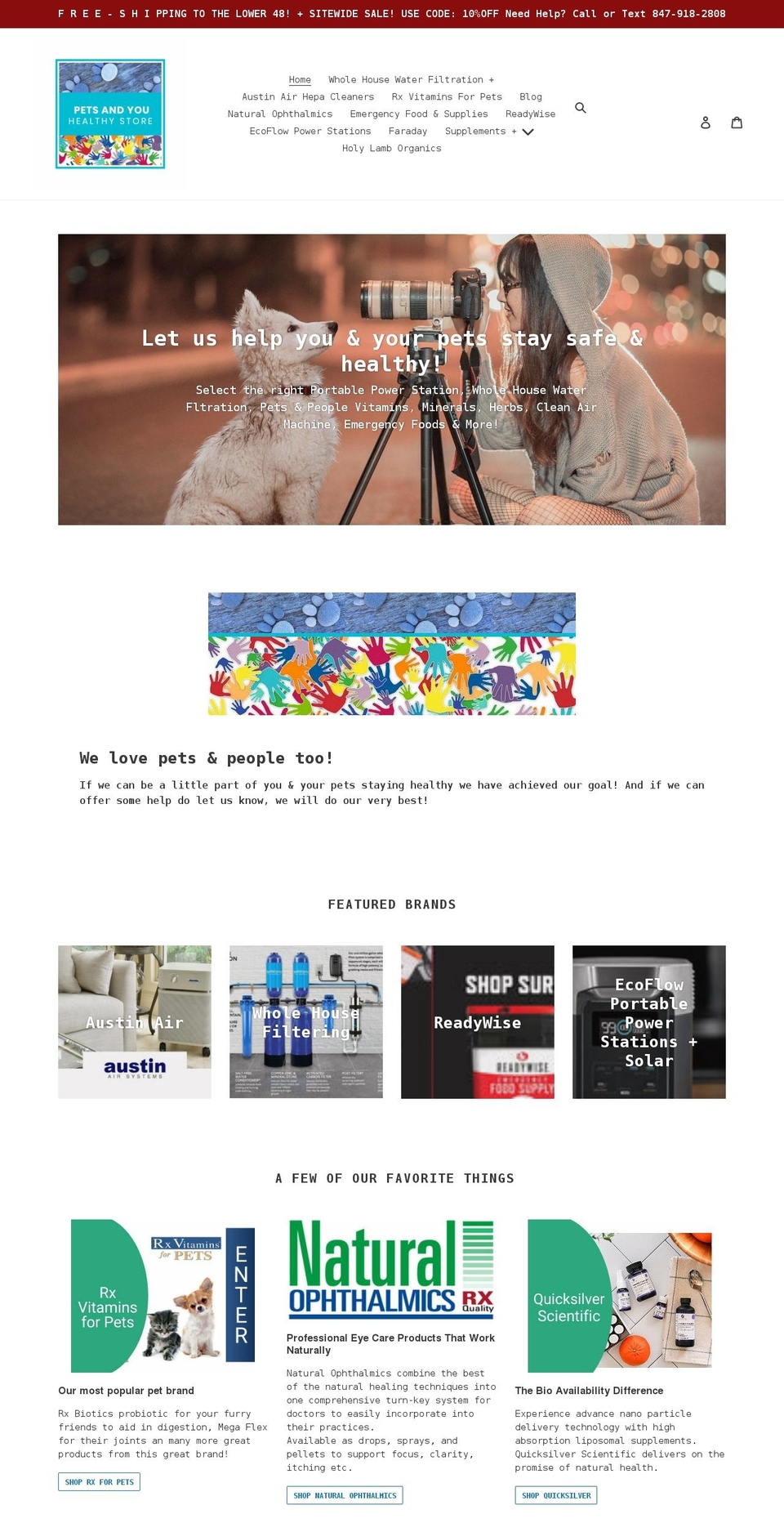 petsandyou.org shopify website screenshot