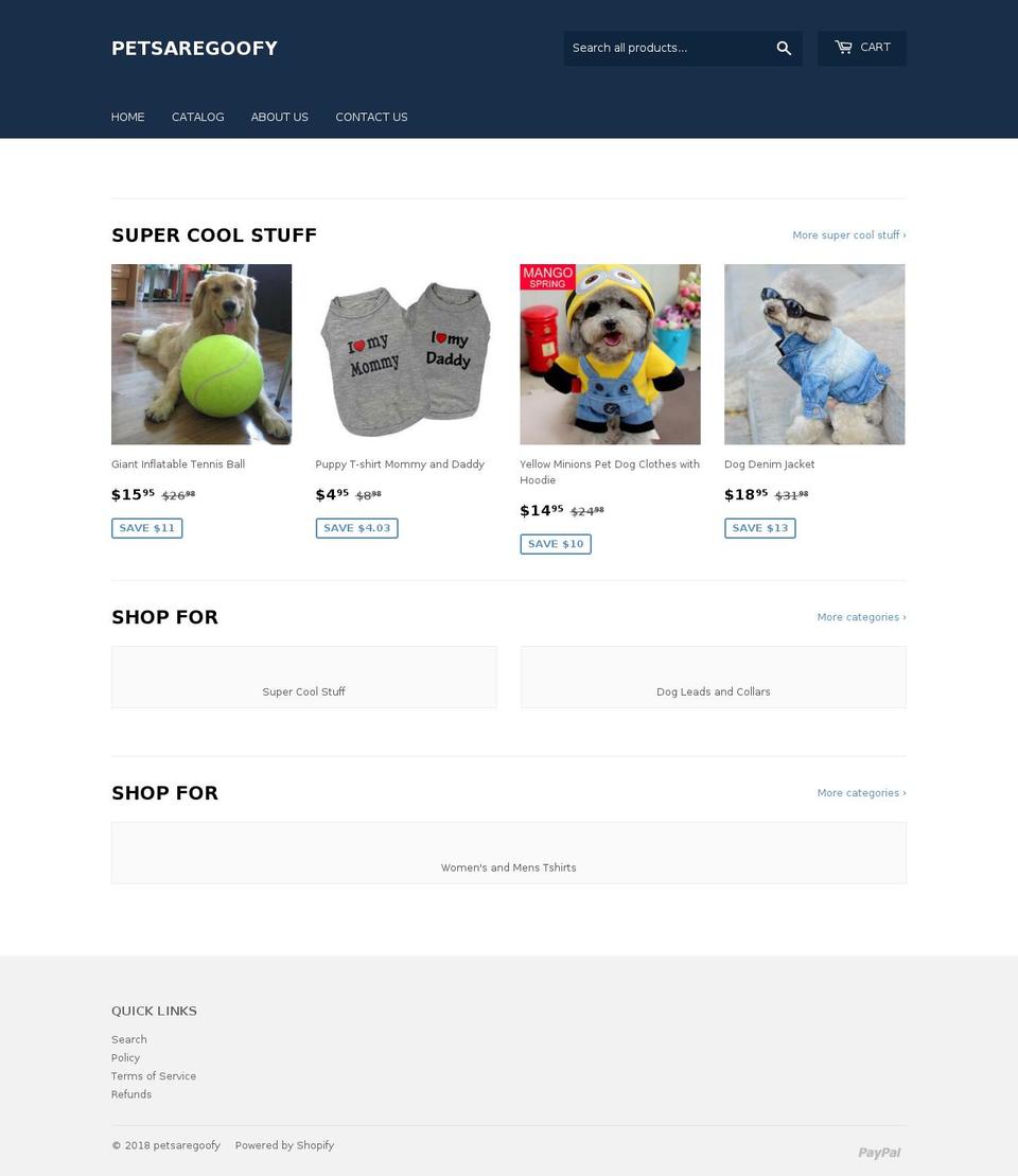 petsaregoofy.com — Shopify storefront screenshot