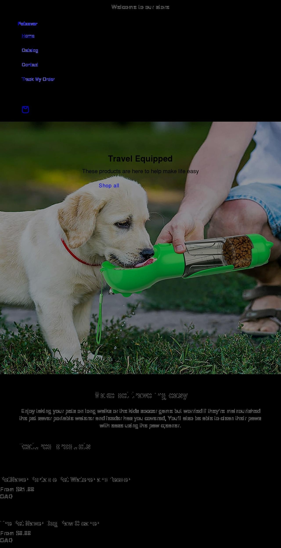 petsaver.net shopify website screenshot