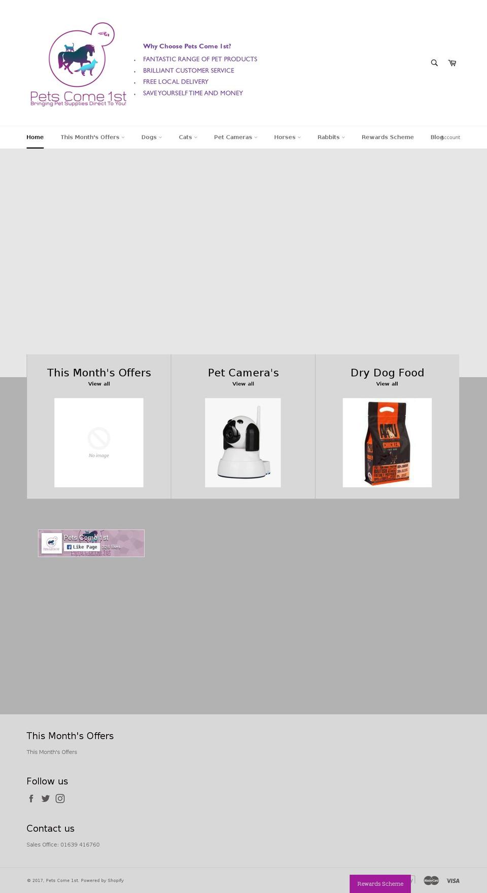 petscome1st.com shopify website screenshot