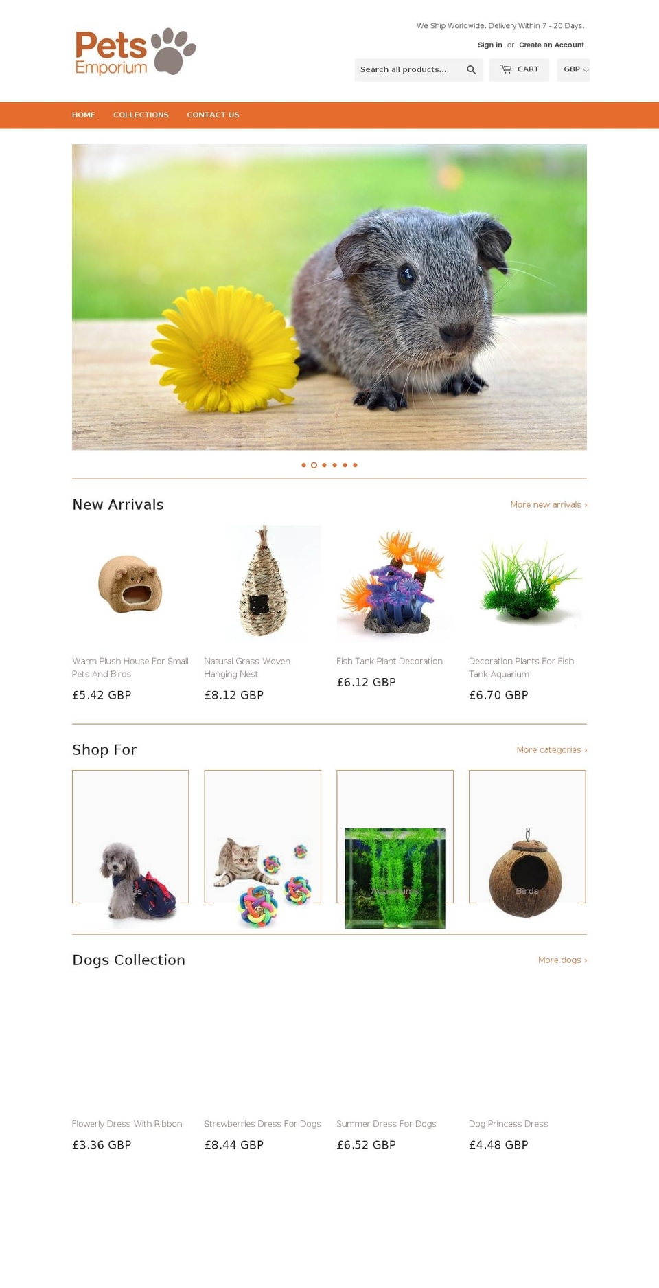 petsemporium.com shopify website screenshot