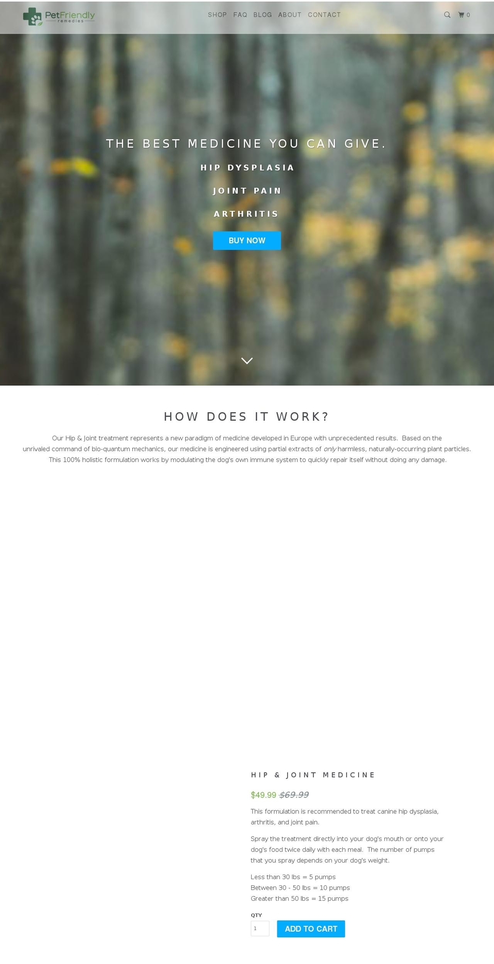 petsfriendlyremedies.com — Shopify storefront screenshot