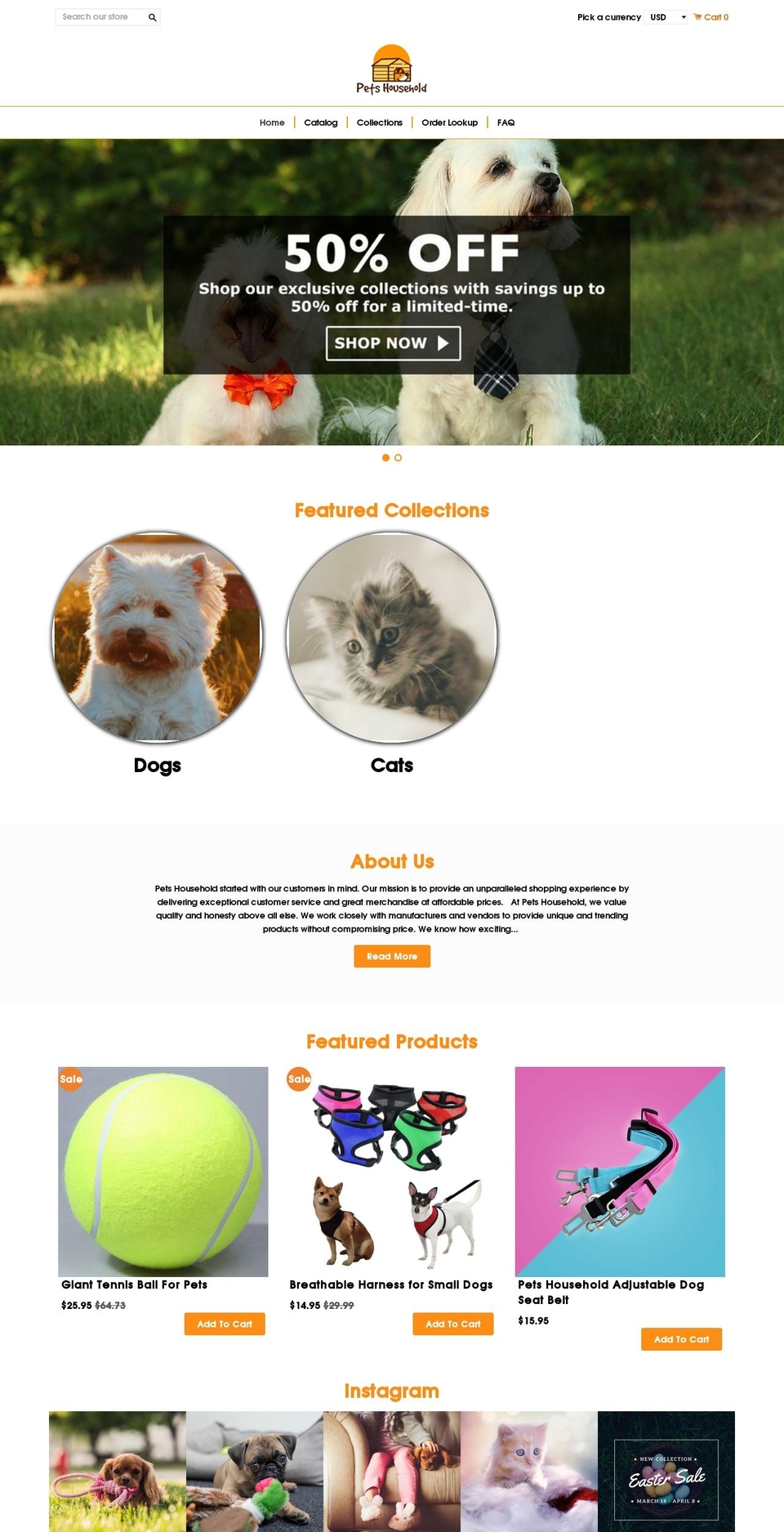 Animals Shopify theme site example petshousehold.com