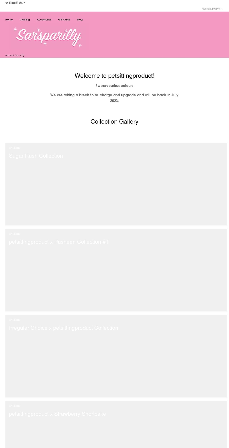 petsittingproduct.com shopify website screenshot