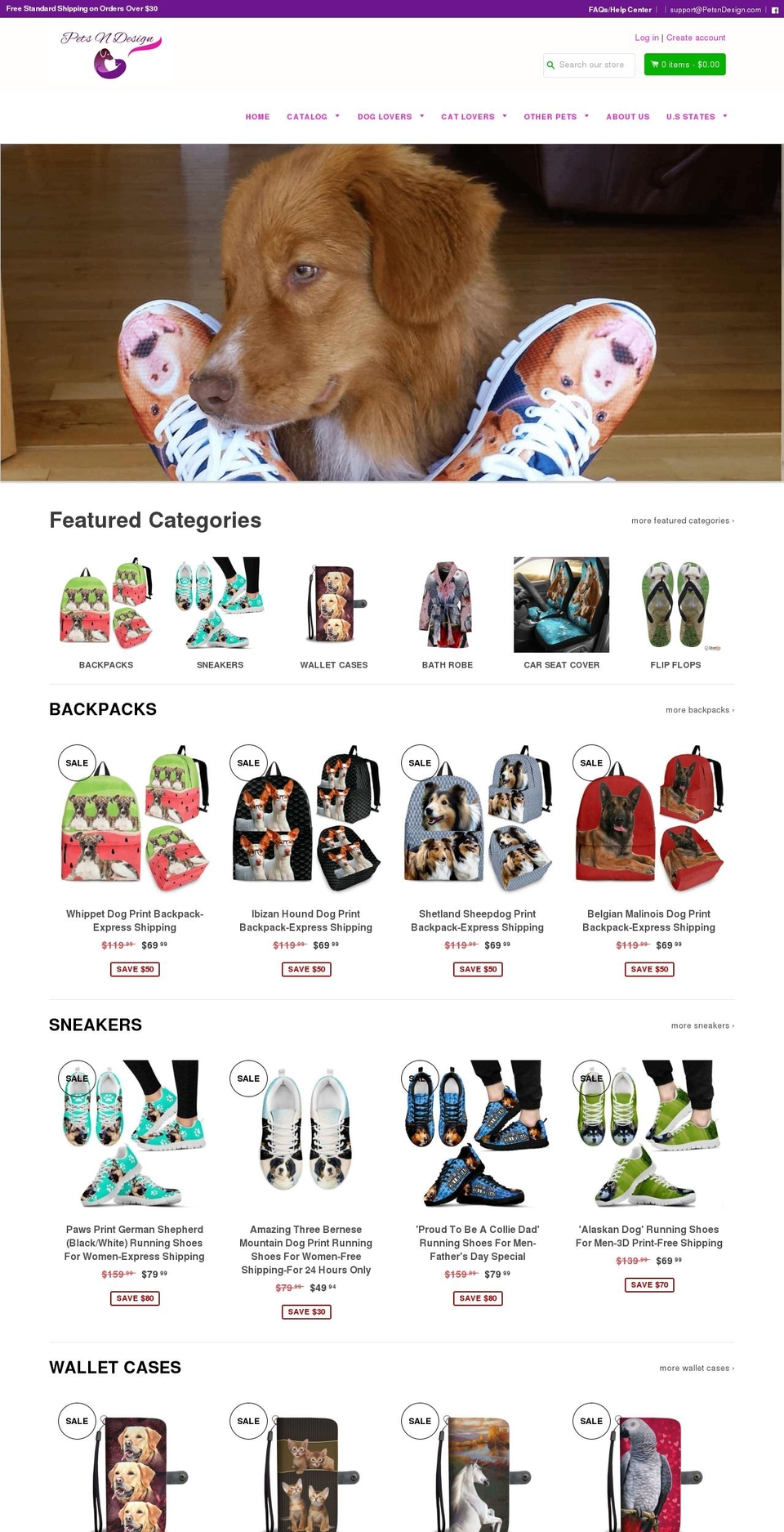 breedbiztheme Shopify theme site example petsndesign.com