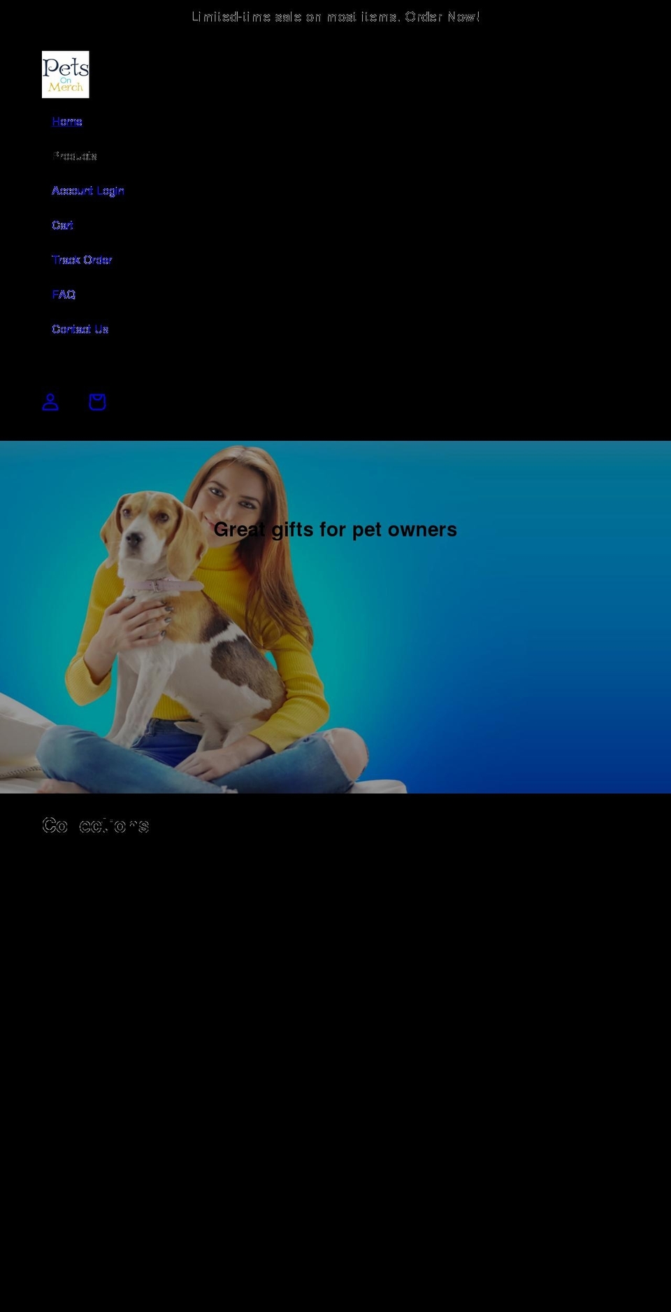petsonmerch.com shopify website screenshot