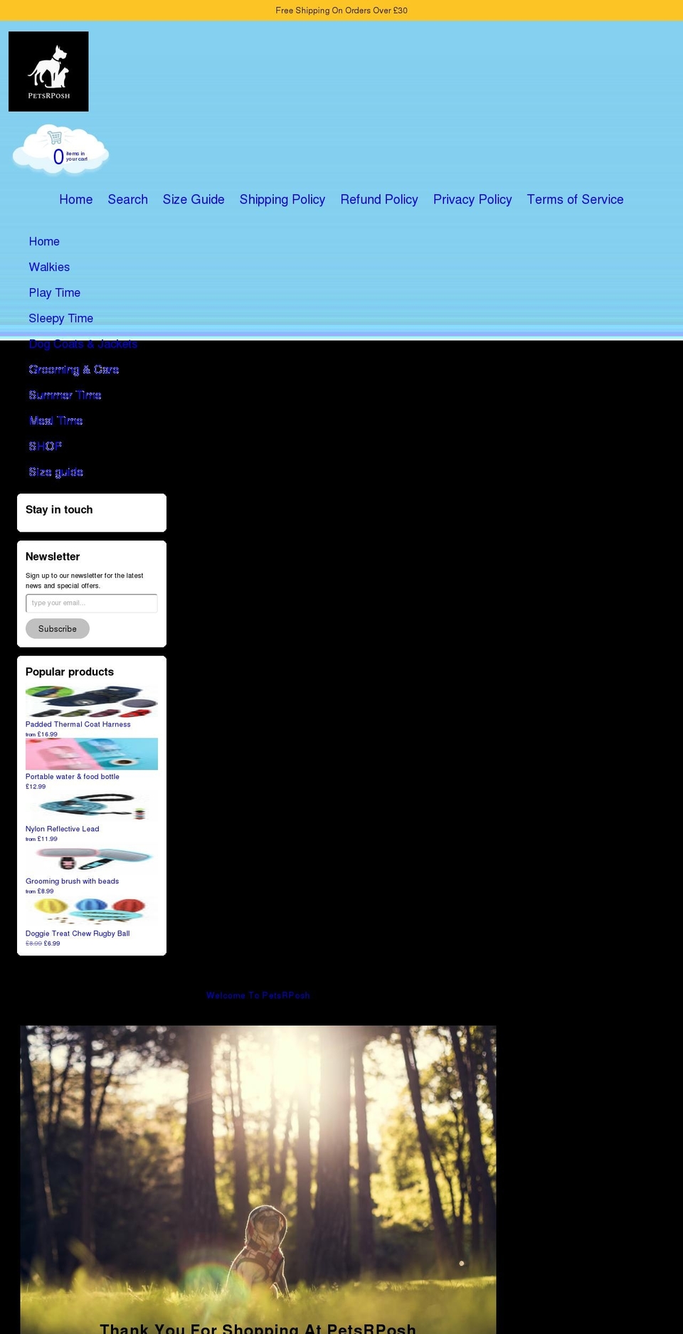 petsrposh.com shopify website screenshot