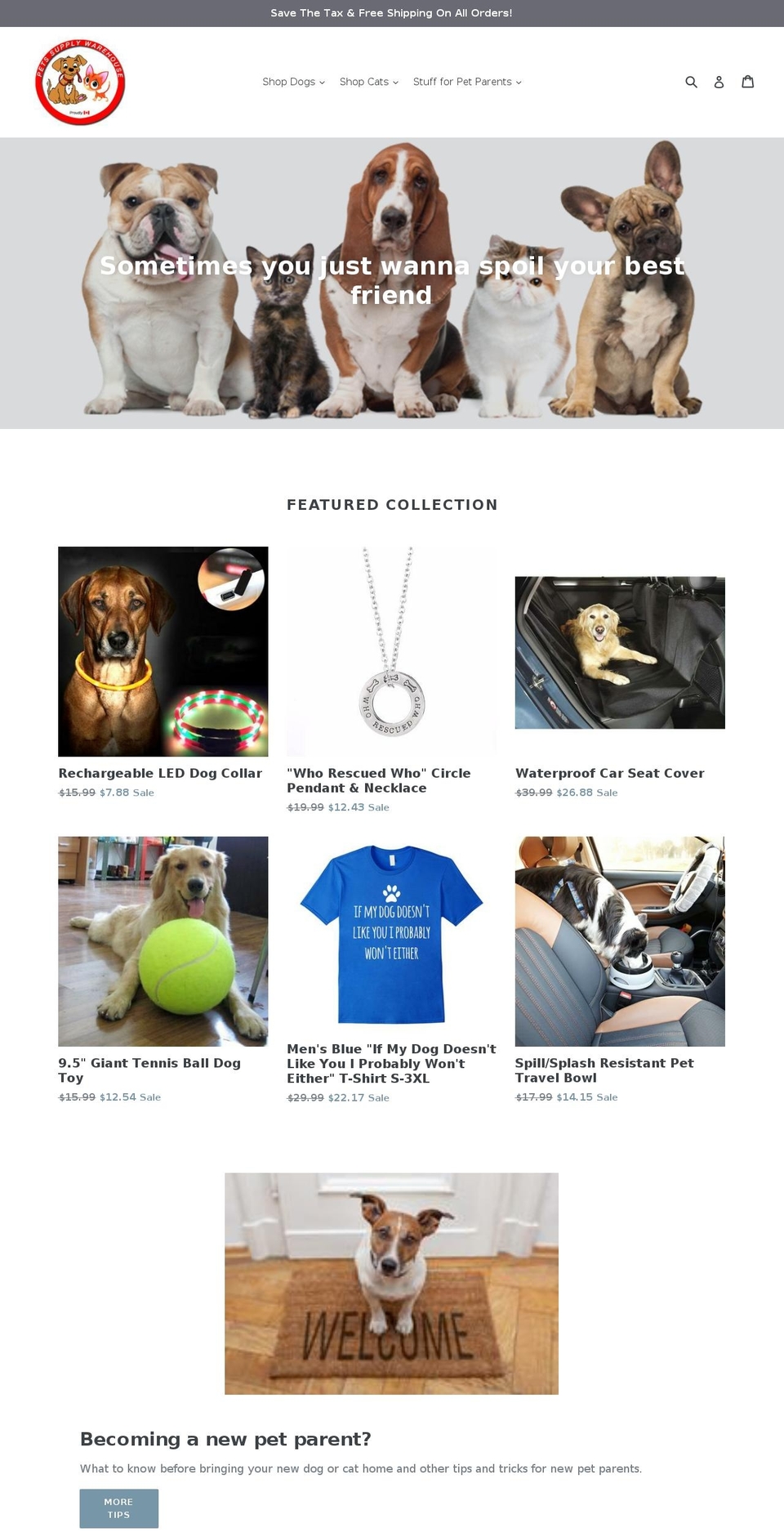 petssupplywarehouse.com — Shopify storefront screenshot