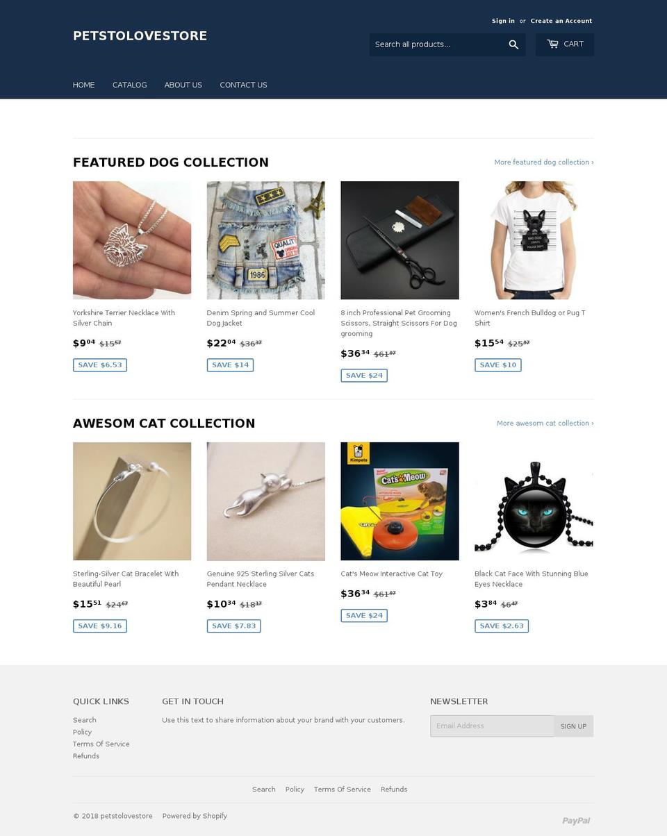 petstolovestore.com — Shopify storefront screenshot