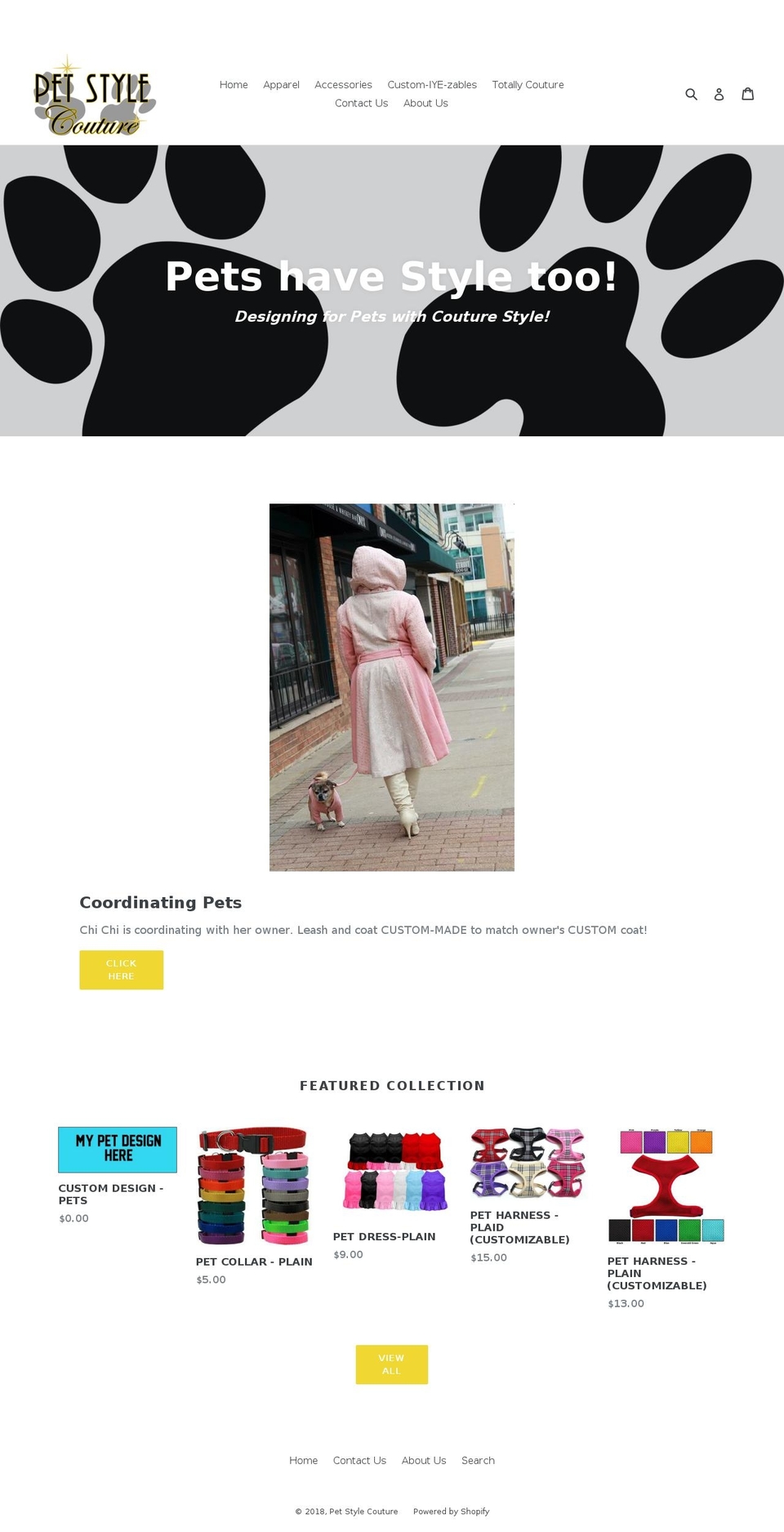 petstylecouture.com — Shopify storefront screenshot
