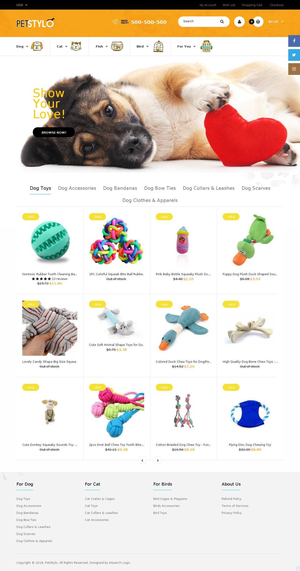petstylo.com — Shopify storefront screenshot