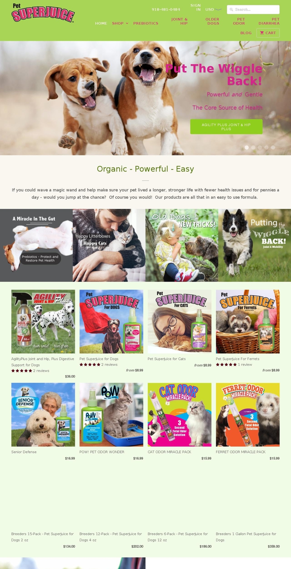 petsuperjuice.com shopify website screenshot