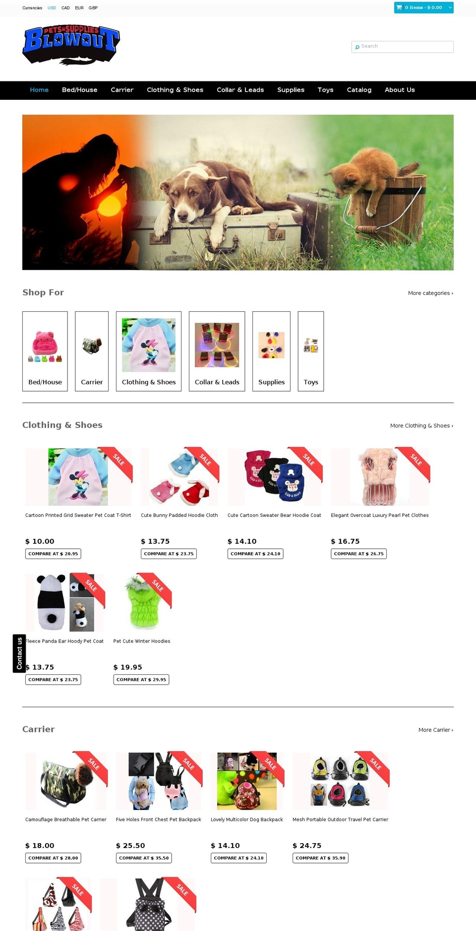 extreme-theme-updated Shopify theme site example petsuppliesblowout.com