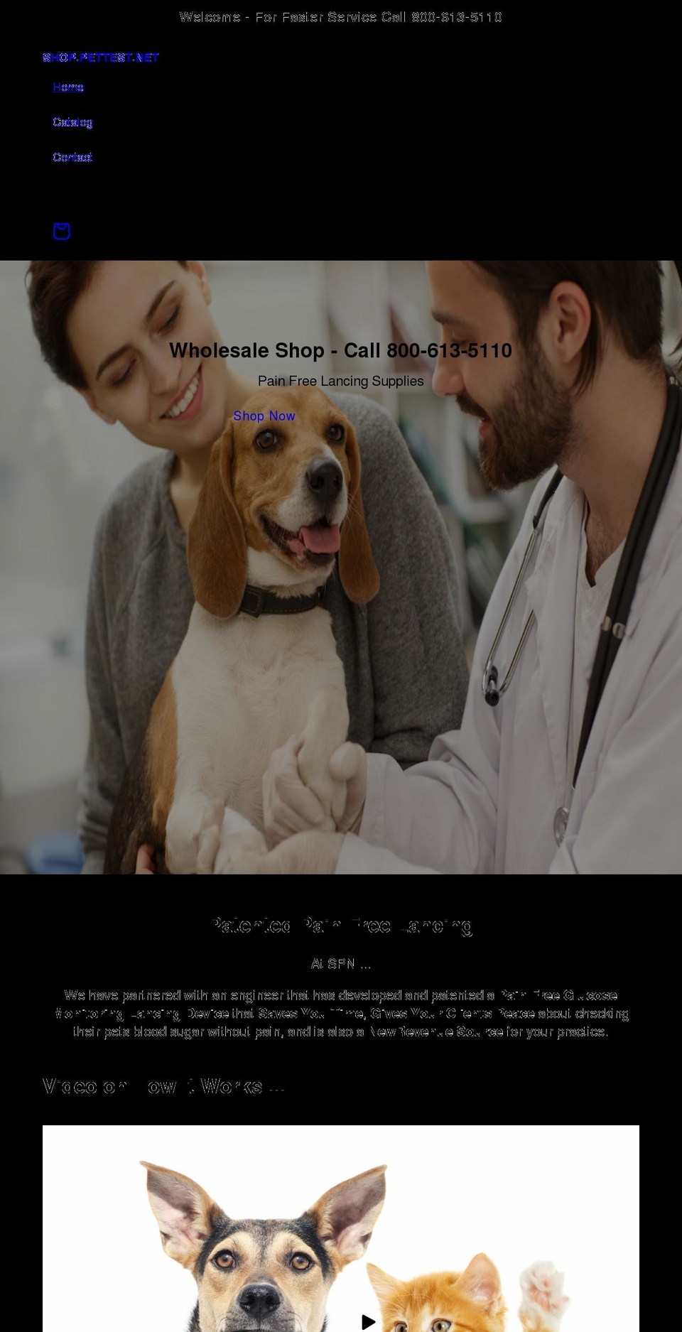 pettest.net shopify website screenshot