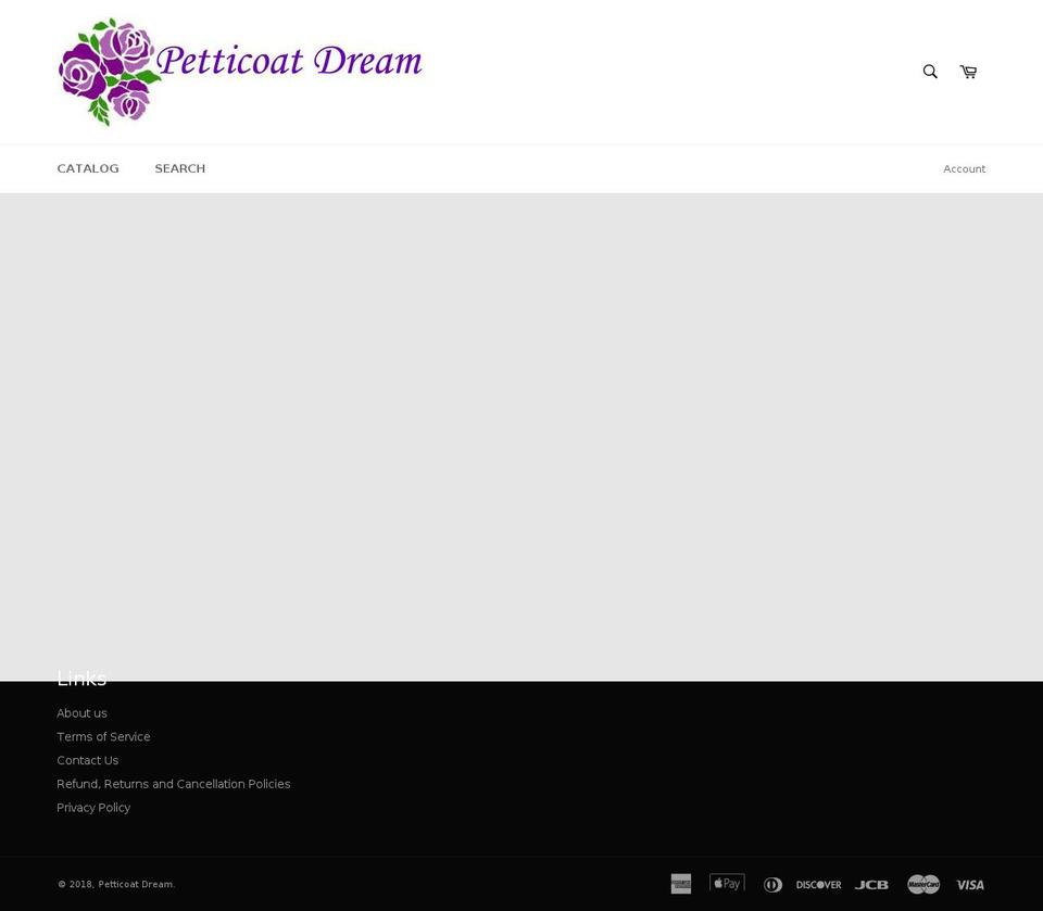 petticoatdream.com — Shopify storefront screenshot