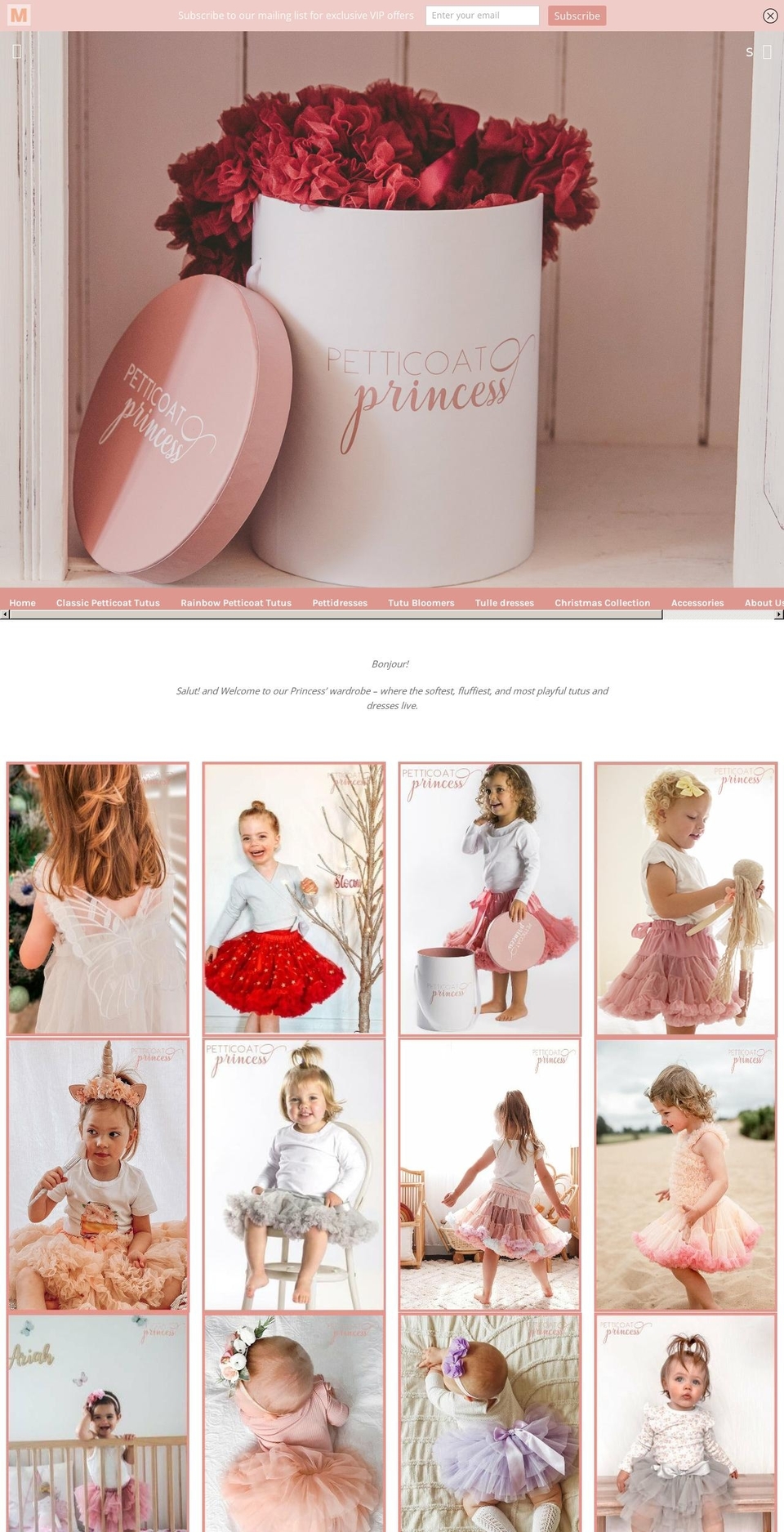petticoatprincess.com.au shopify website screenshot