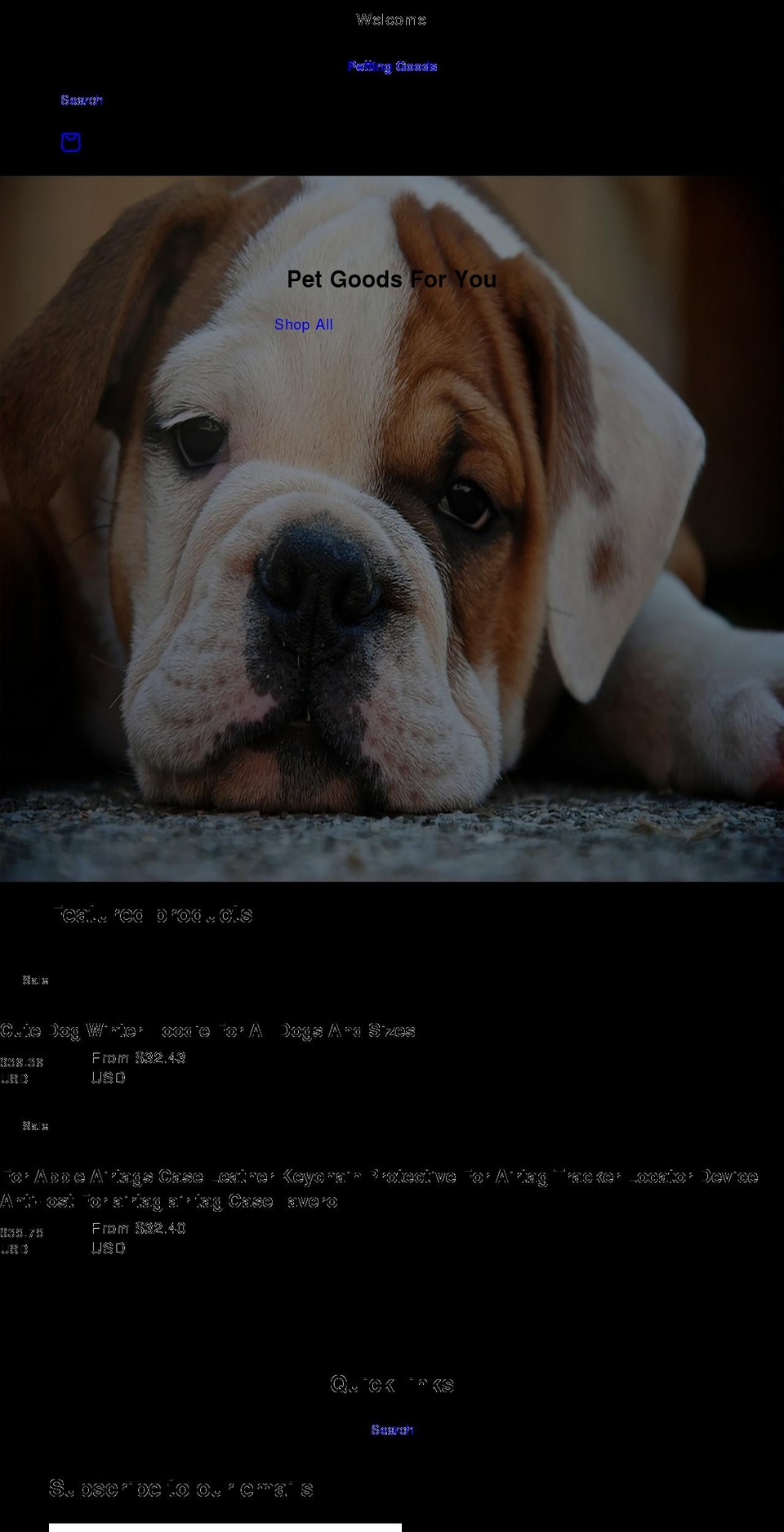 pettinggoods.com shopify website screenshot