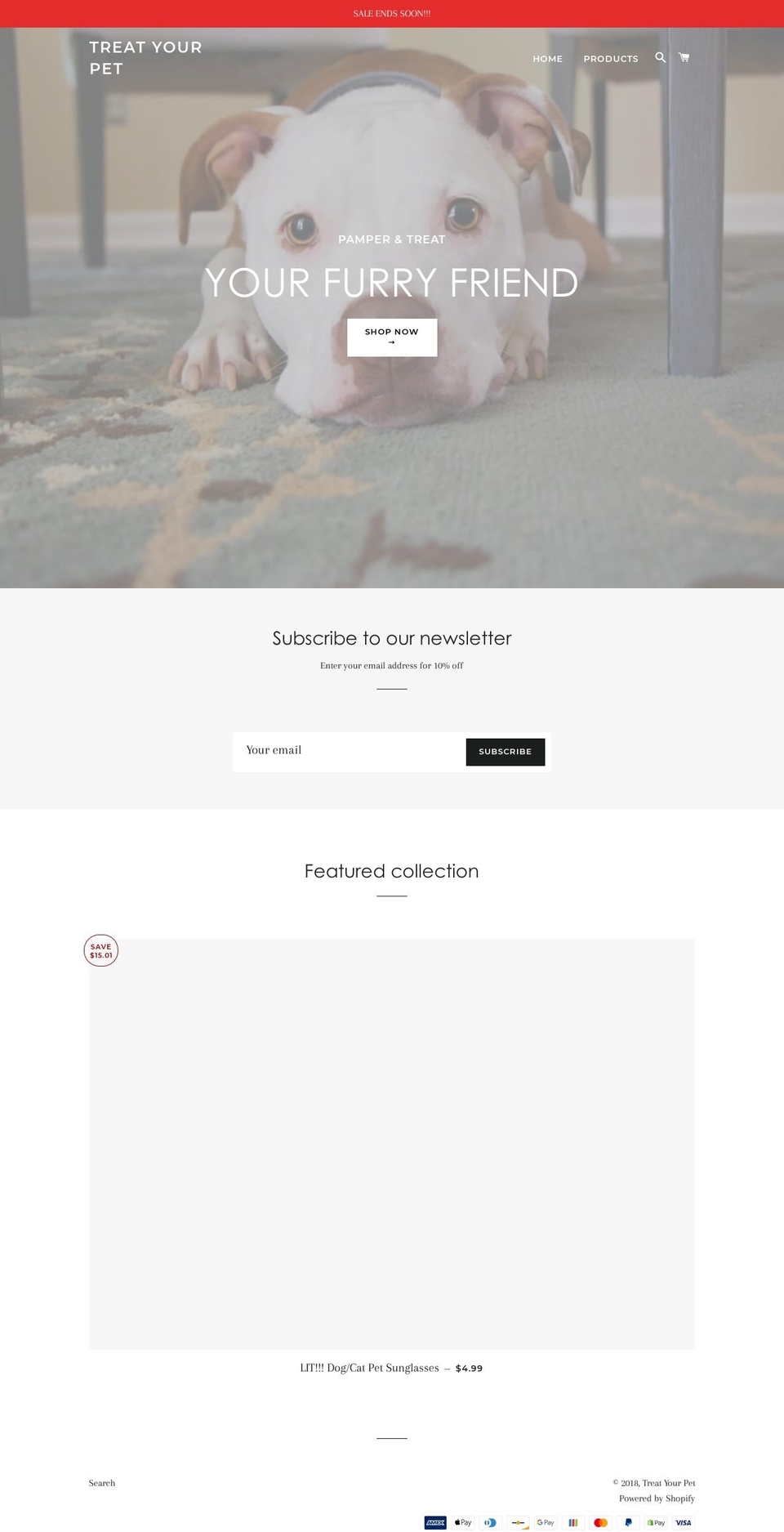 pettreatsstore.com — Shopify storefront screenshot