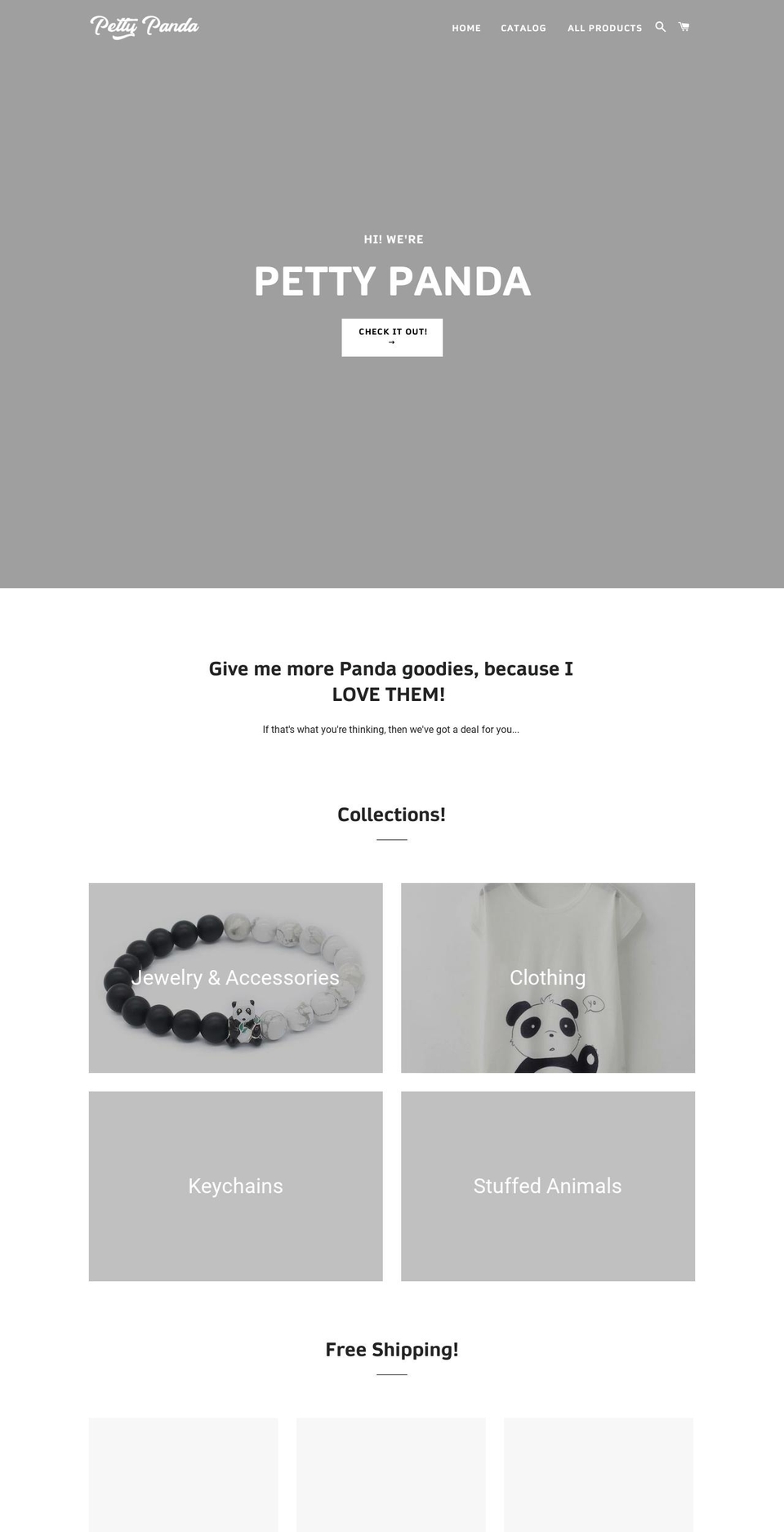 pettypanda.com — Shopify storefront screenshot