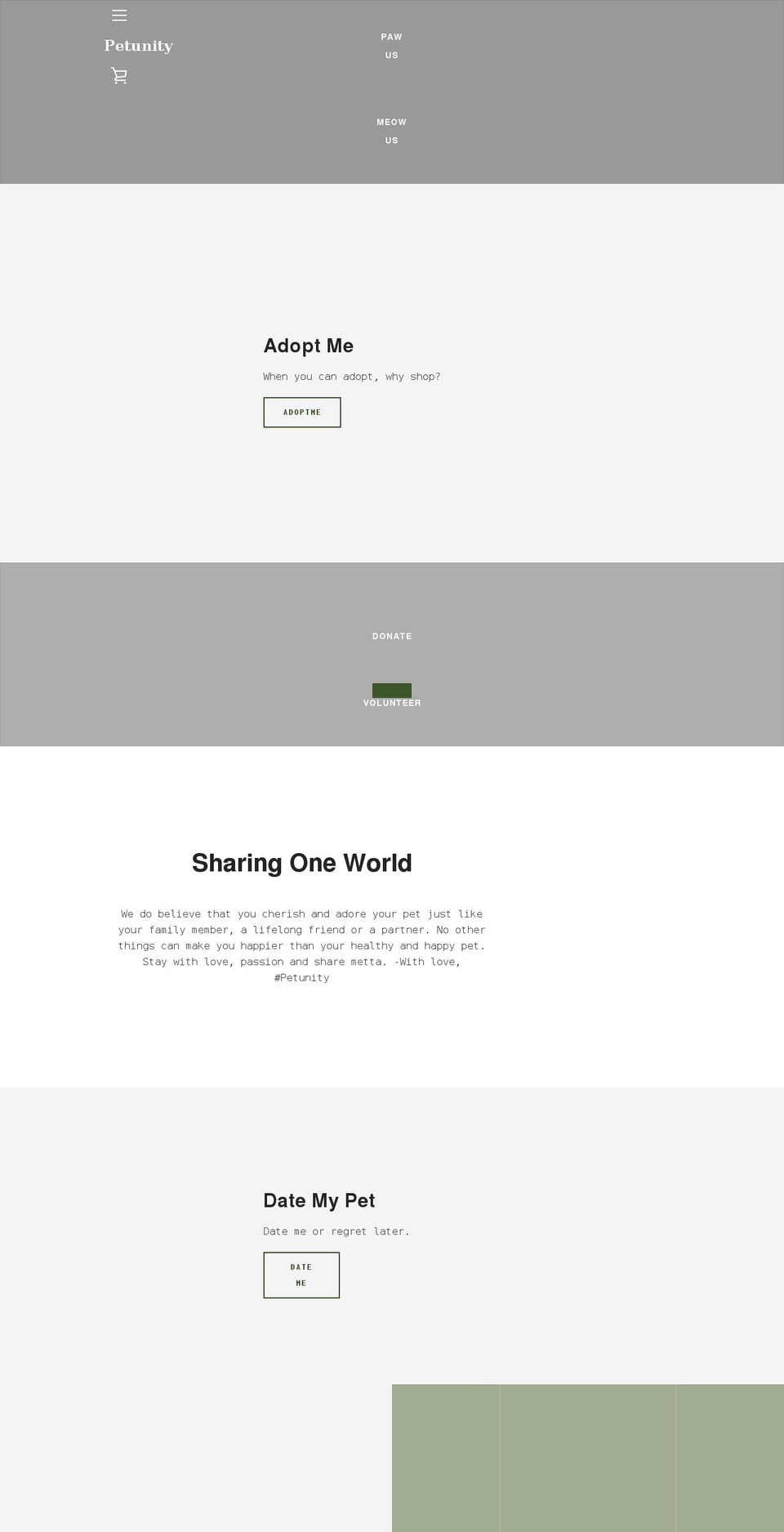 petunity.net shopify website screenshot