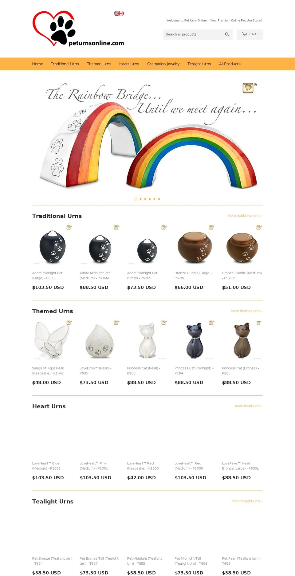 peturnsonline.com — Shopify storefront screenshot