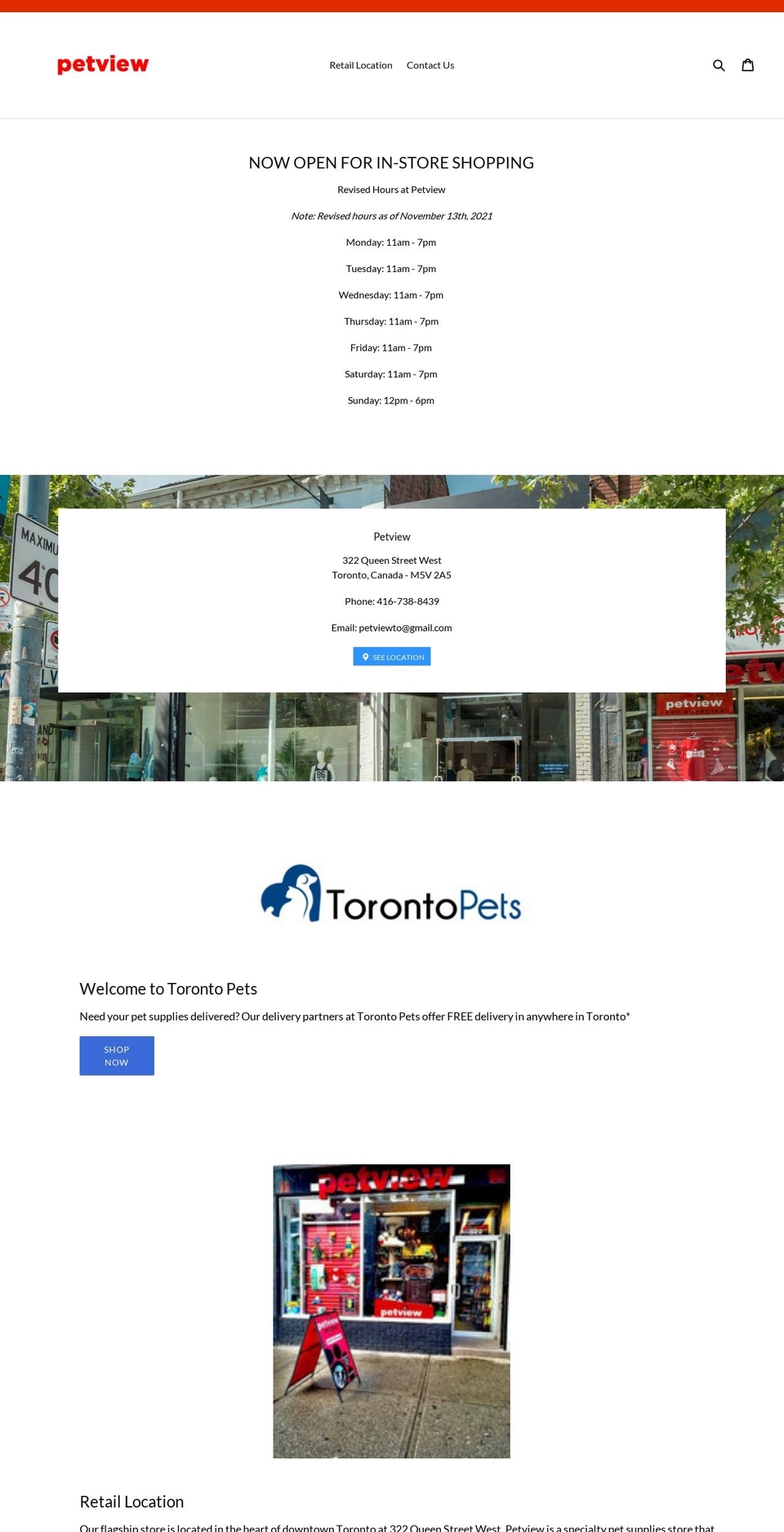 petview.ca shopify website screenshot