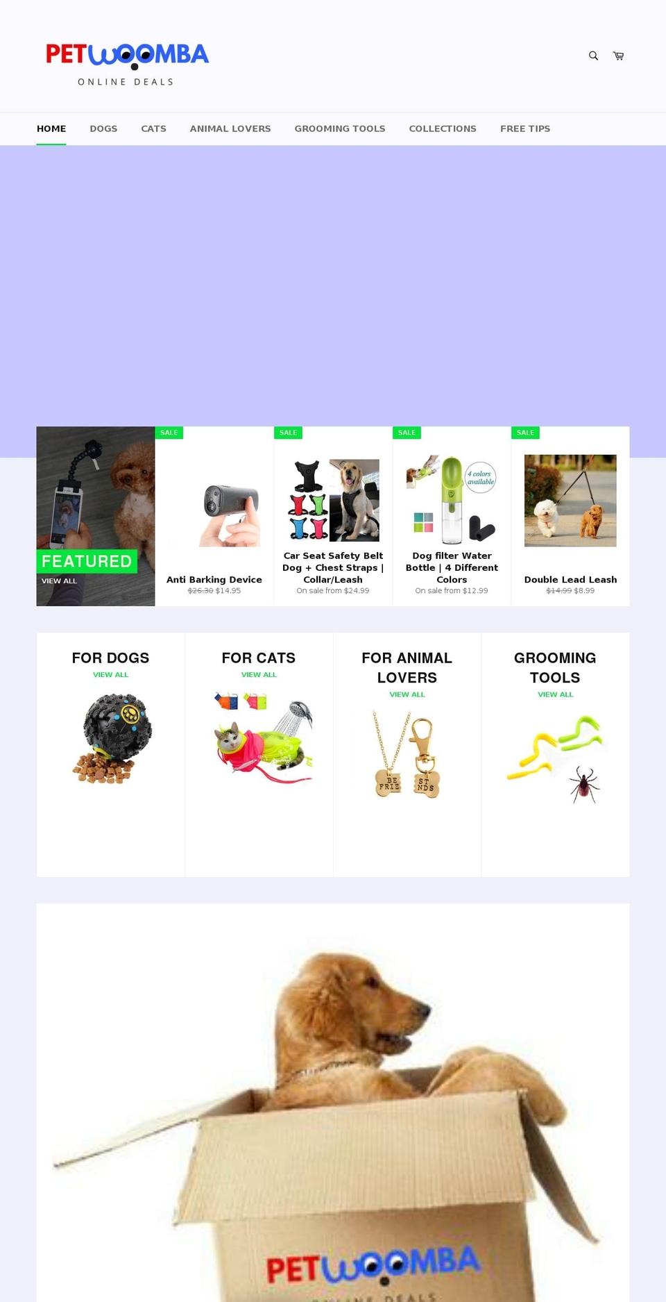 petwoomba.com — Shopify storefront screenshot