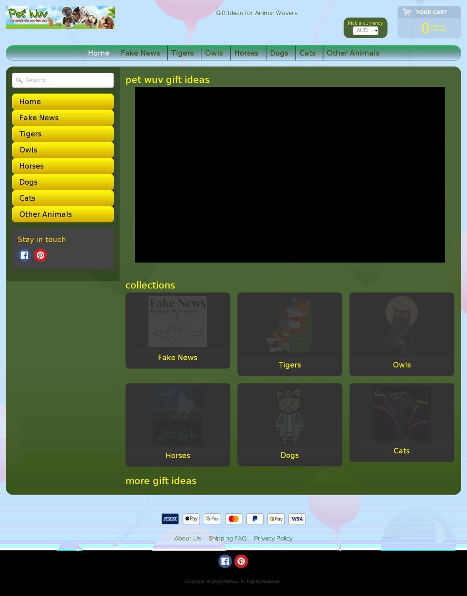 petwuv.com shopify website screenshot