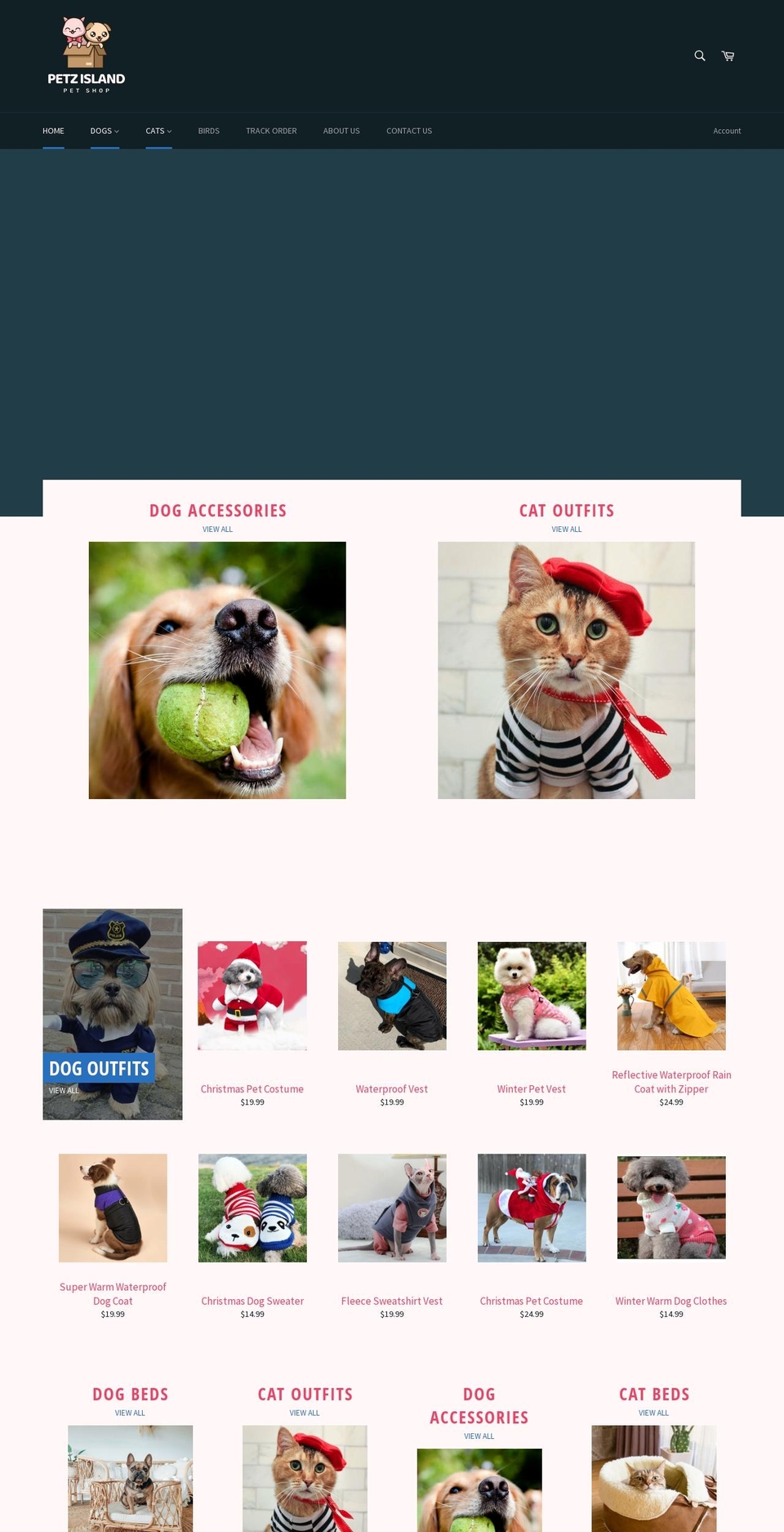 Updated theme colour palate Shopify theme site example petzisland.com