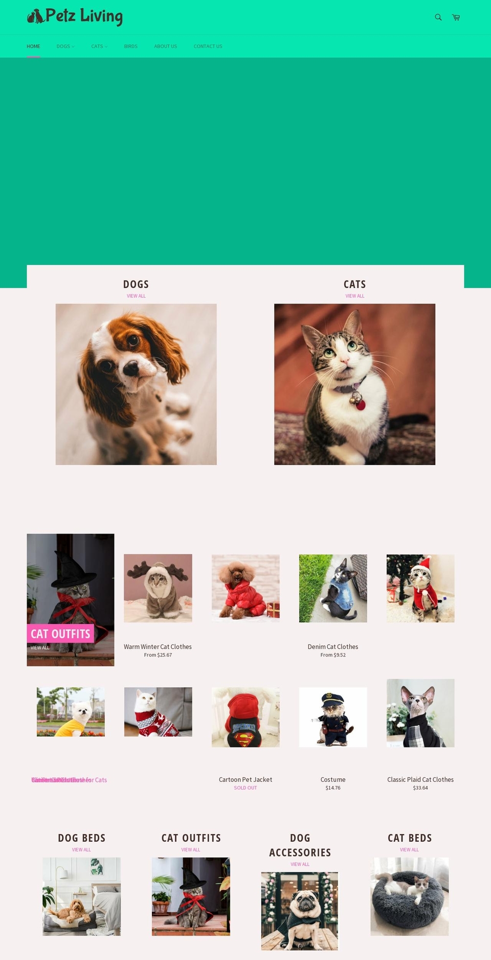 Updated theme colour palate Shopify theme site example petzliving.com