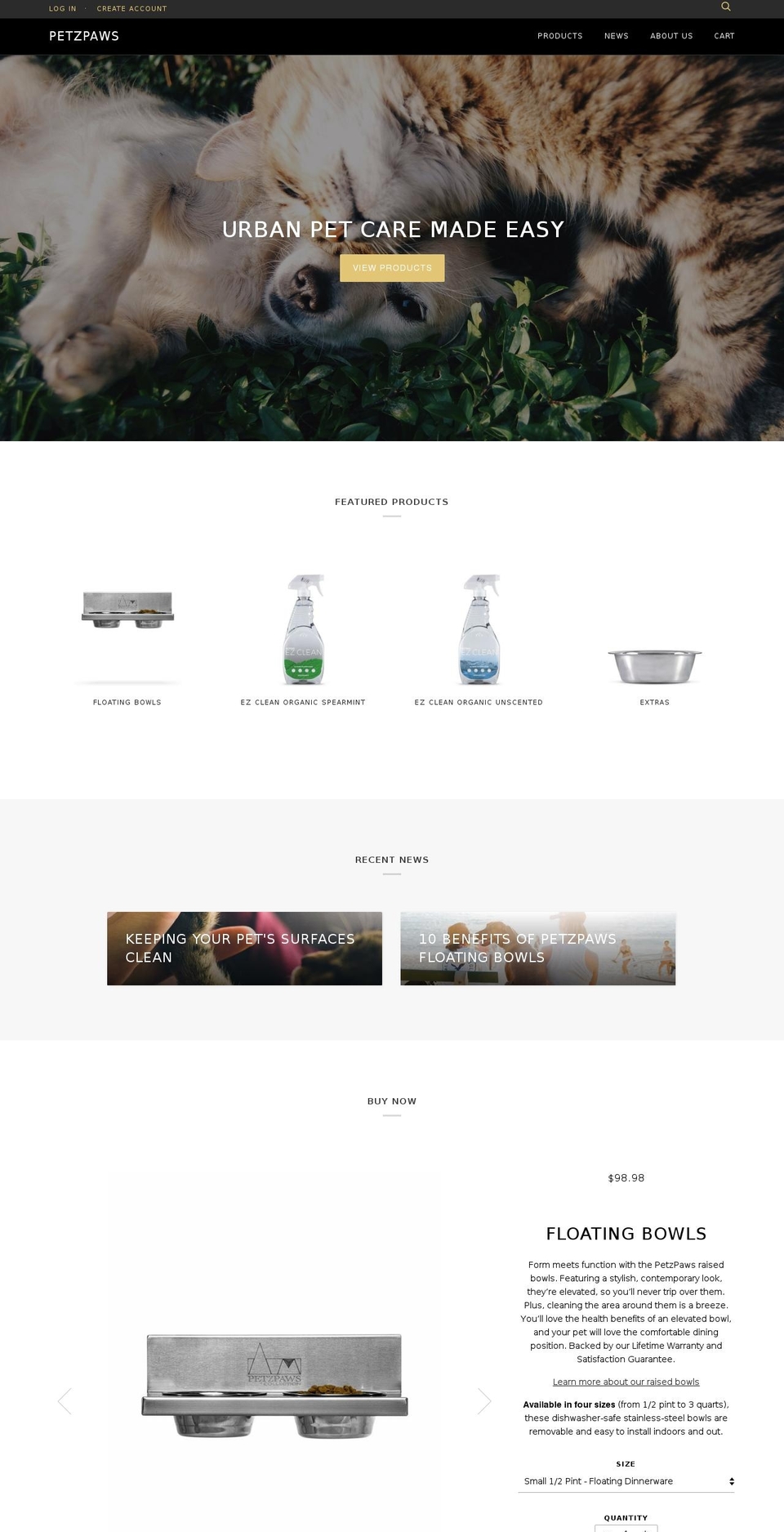 Pipeline Shopify theme site example petzpaws.myshopify.com