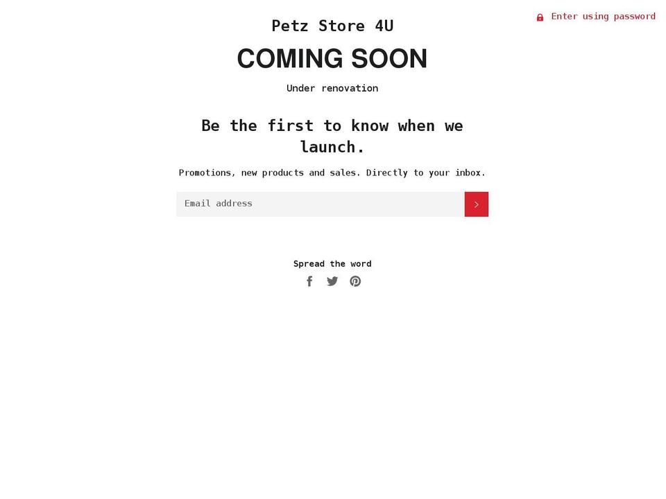 petzstore4u.com shopify website screenshot