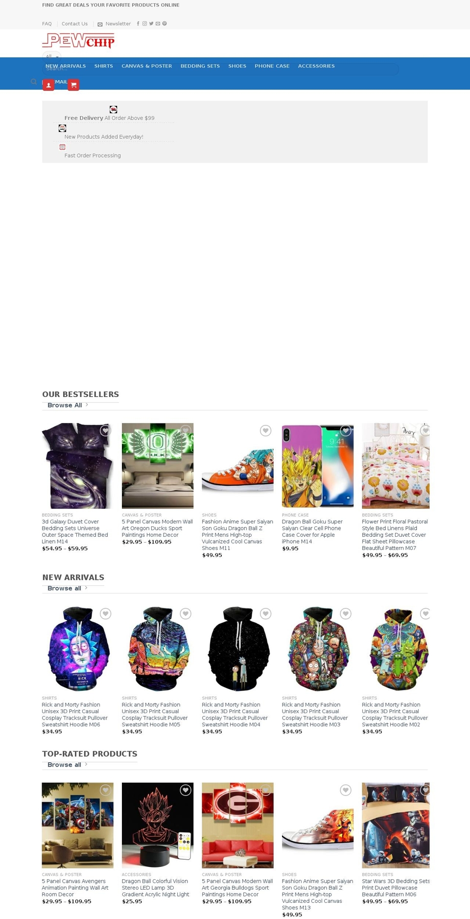 pewchip.com shopify website screenshot