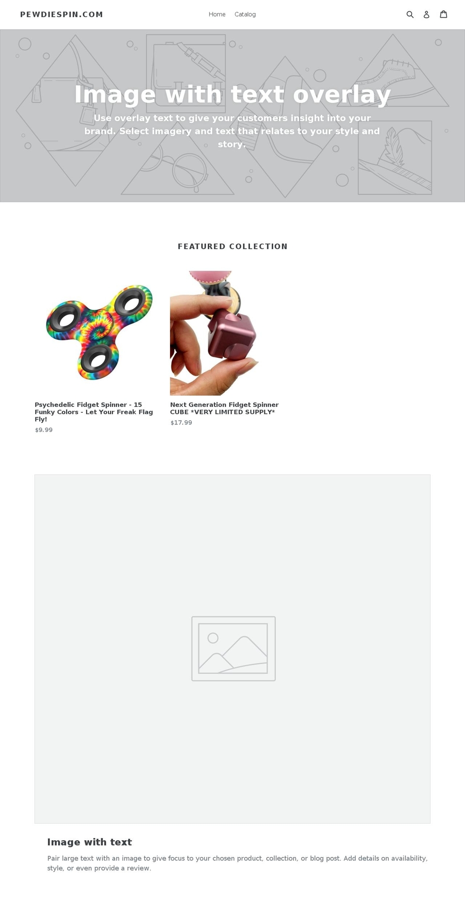 pewdiespin.com — Shopify storefront screenshot