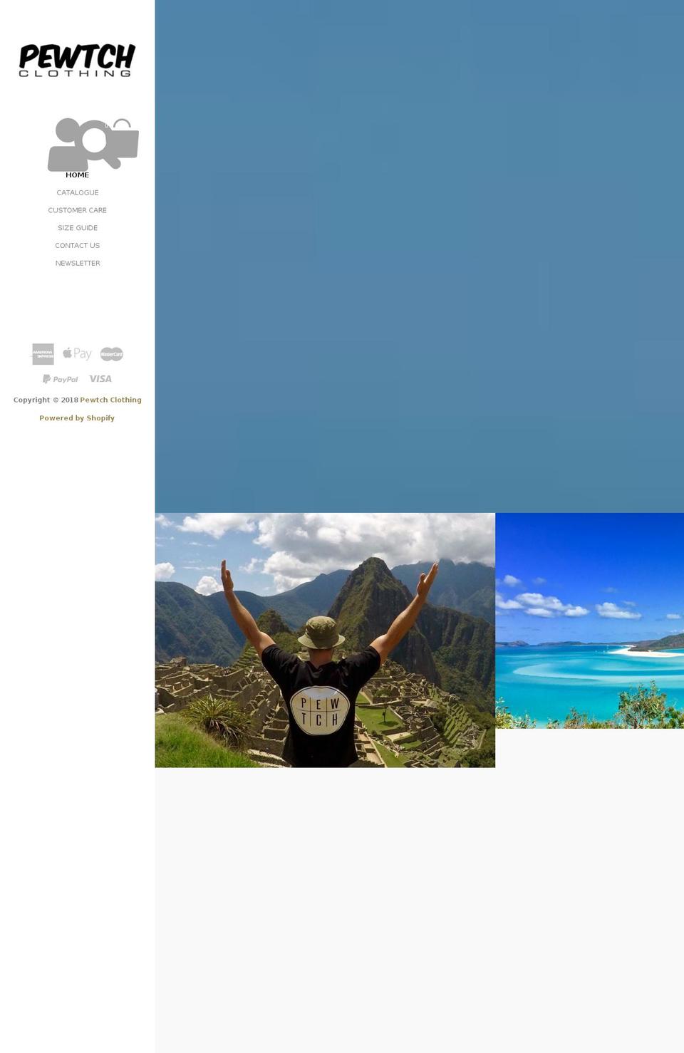 pewtchclothing.com — Shopify storefront screenshot