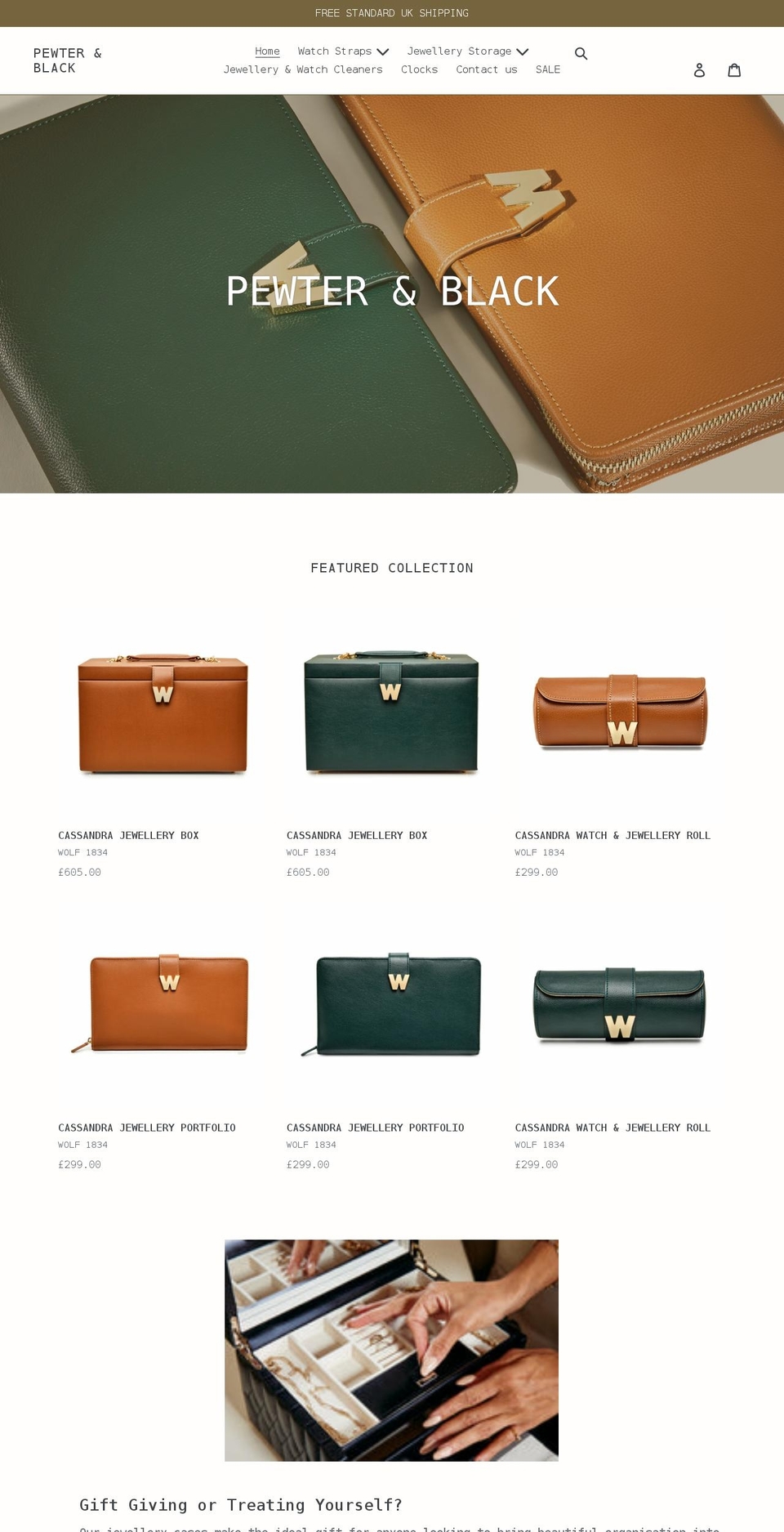 pewterandblack.com shopify website screenshot