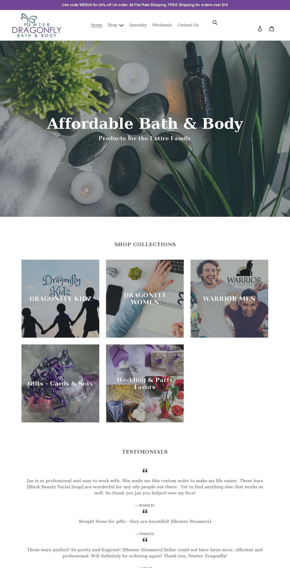 pewterdragonfly.com shopify website screenshot
