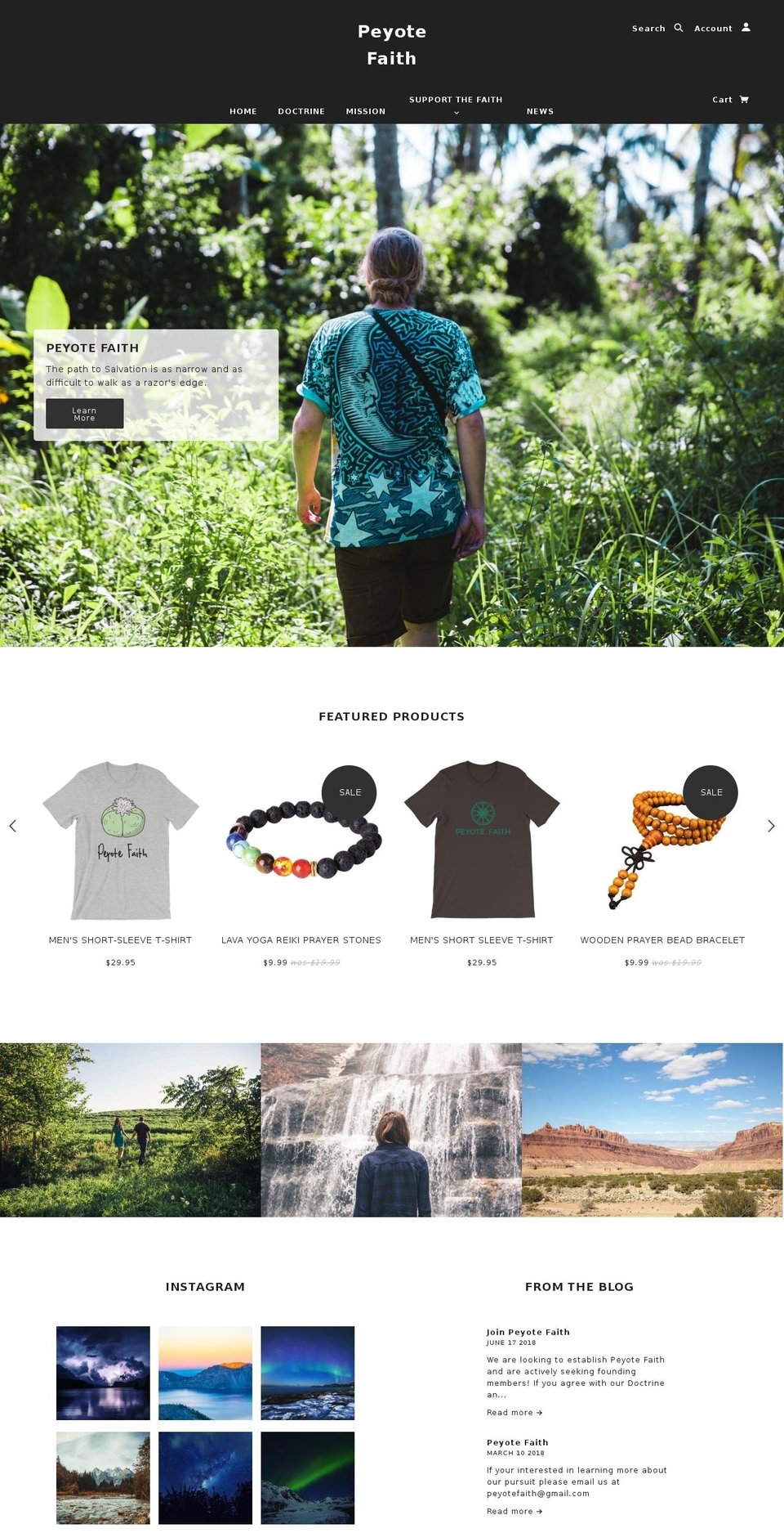 peyotefaith.com shopify website screenshot