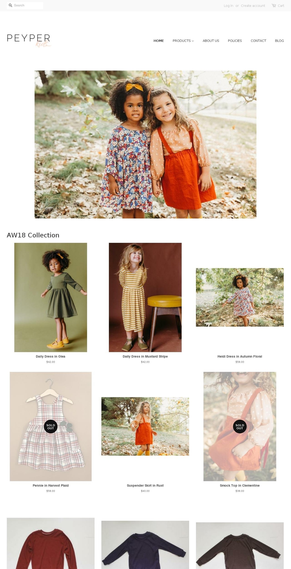 peyperkids.com — Shopify storefront screenshot
