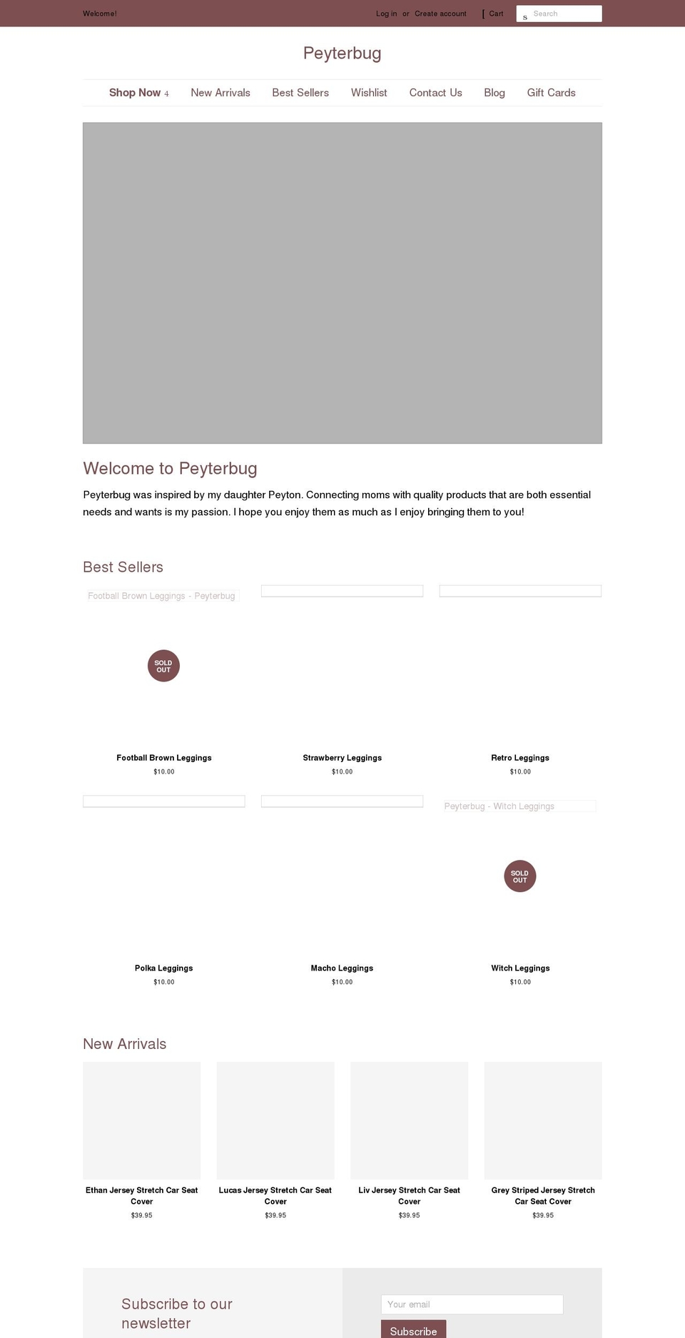 peyterbug.com shopify website screenshot
