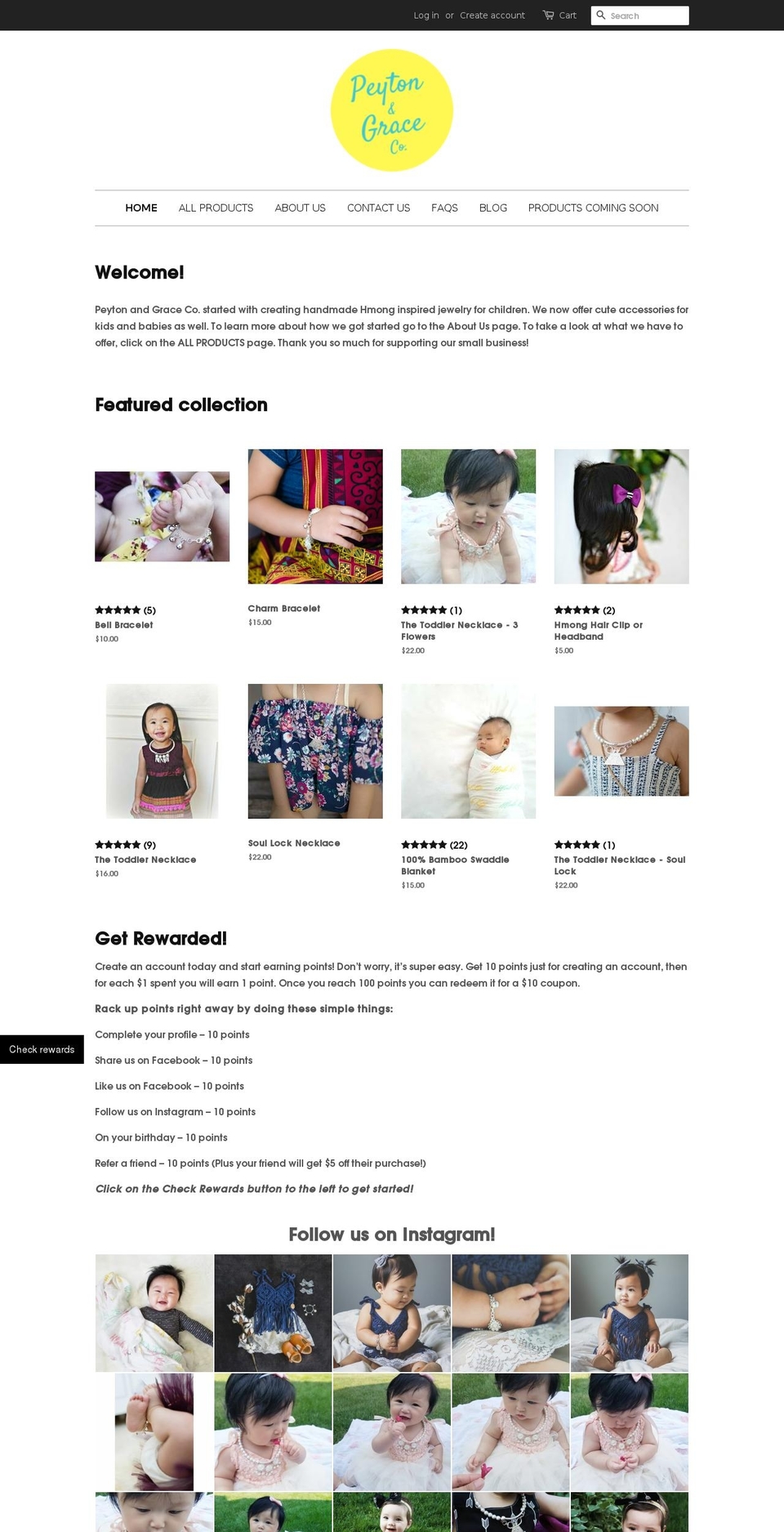 peytonandgraceco.com — Shopify storefront screenshot