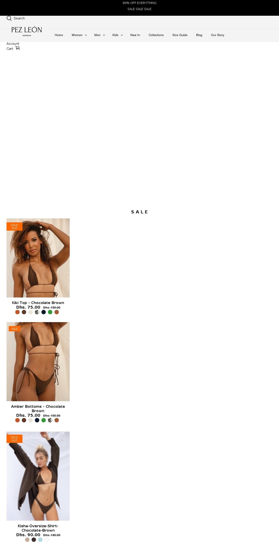 pezleonswimwear.com shopify website screenshot