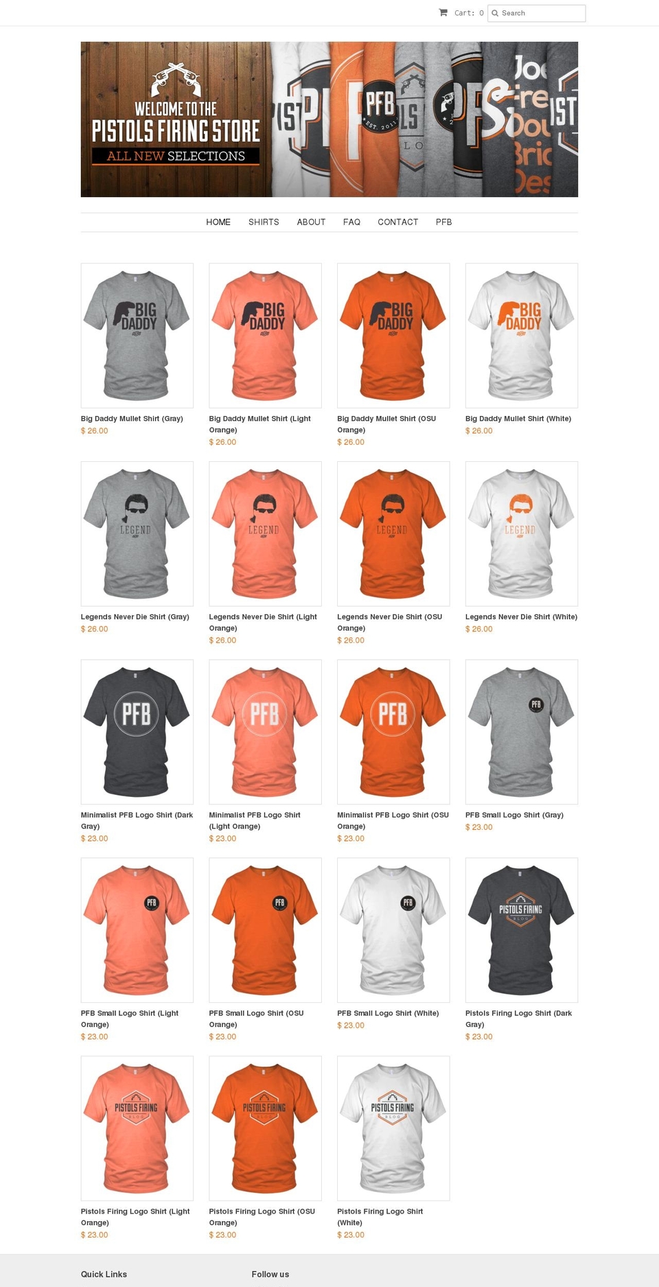 pfbstore.com shopify website screenshot