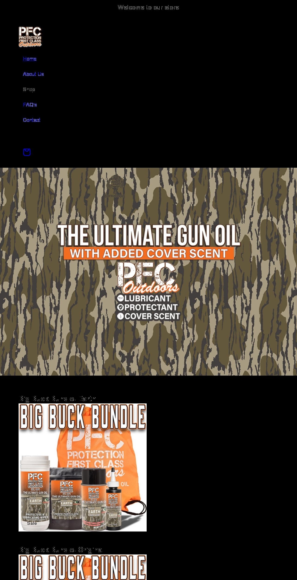 pfcoutdoors.com shopify website screenshot