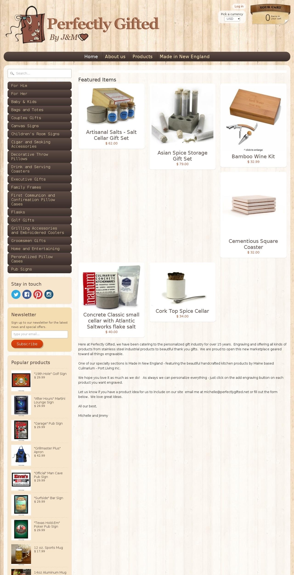 pfgifts.com — Shopify storefront screenshot